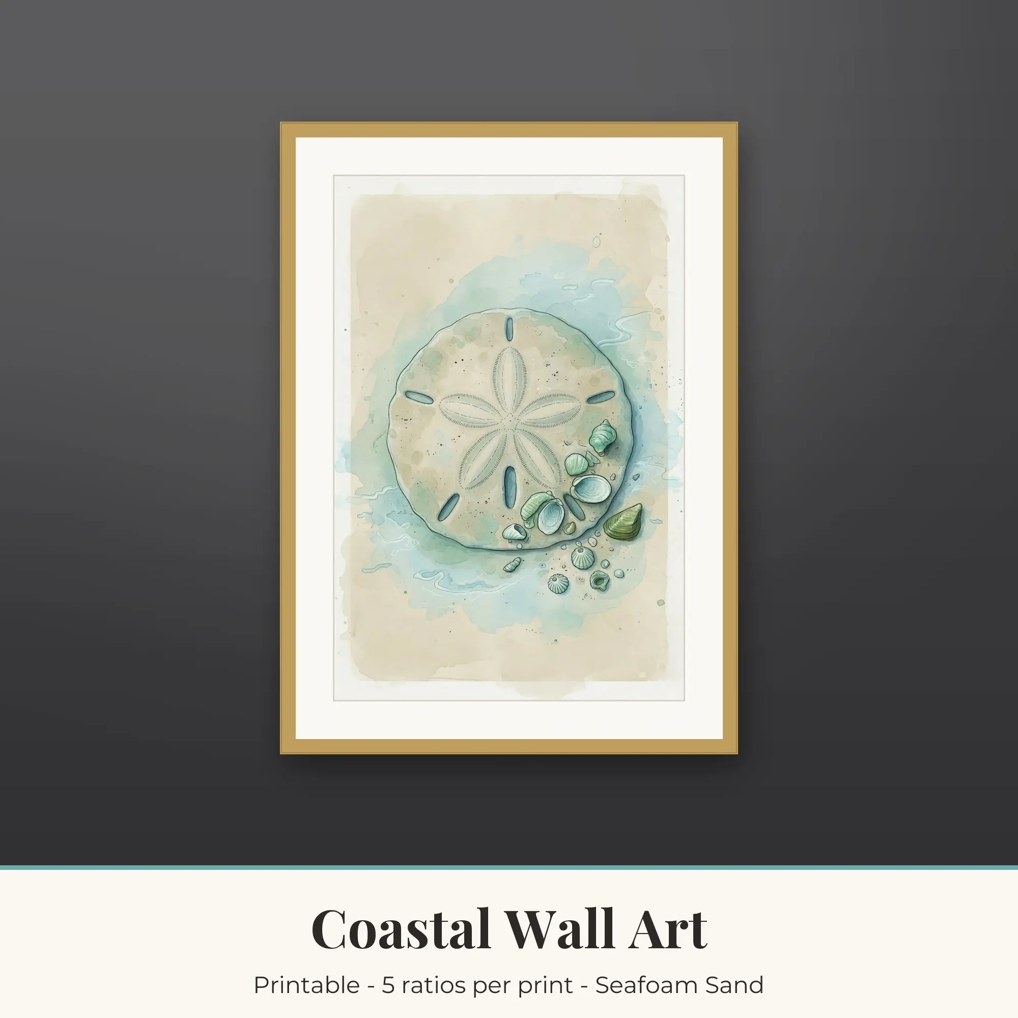 Sand Dollar Wall Art Print | Coastal Digital Prints preview