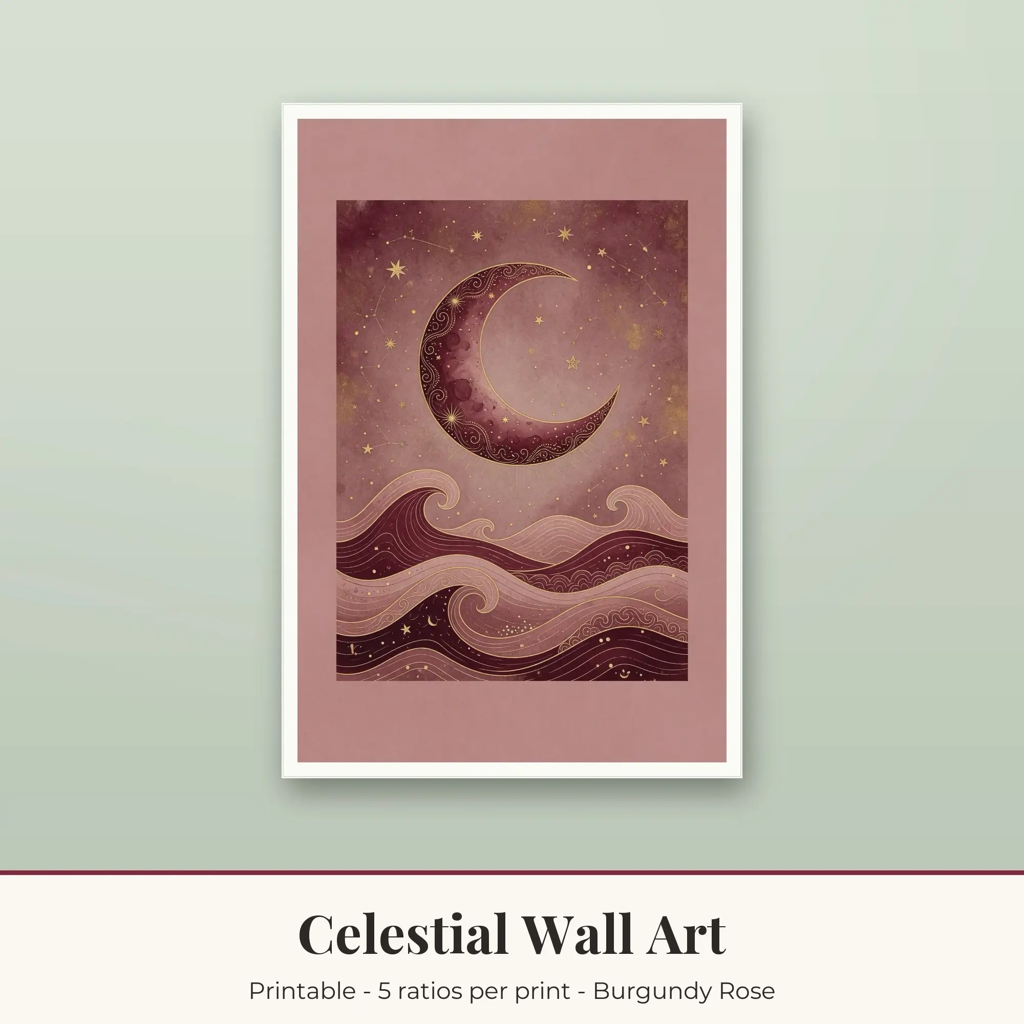 Moon Tides Celestial Prints Print, Printable Wall Art preview