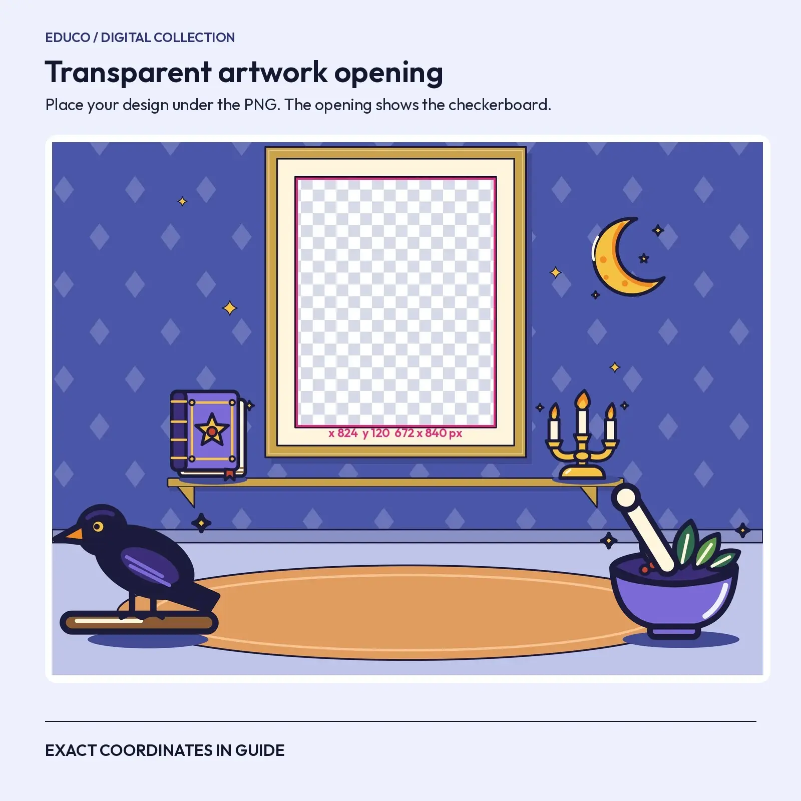 Midnight Spellbook Desk – 3 Flat Vector Witchy Presentation Scenes, preview 3 of 3