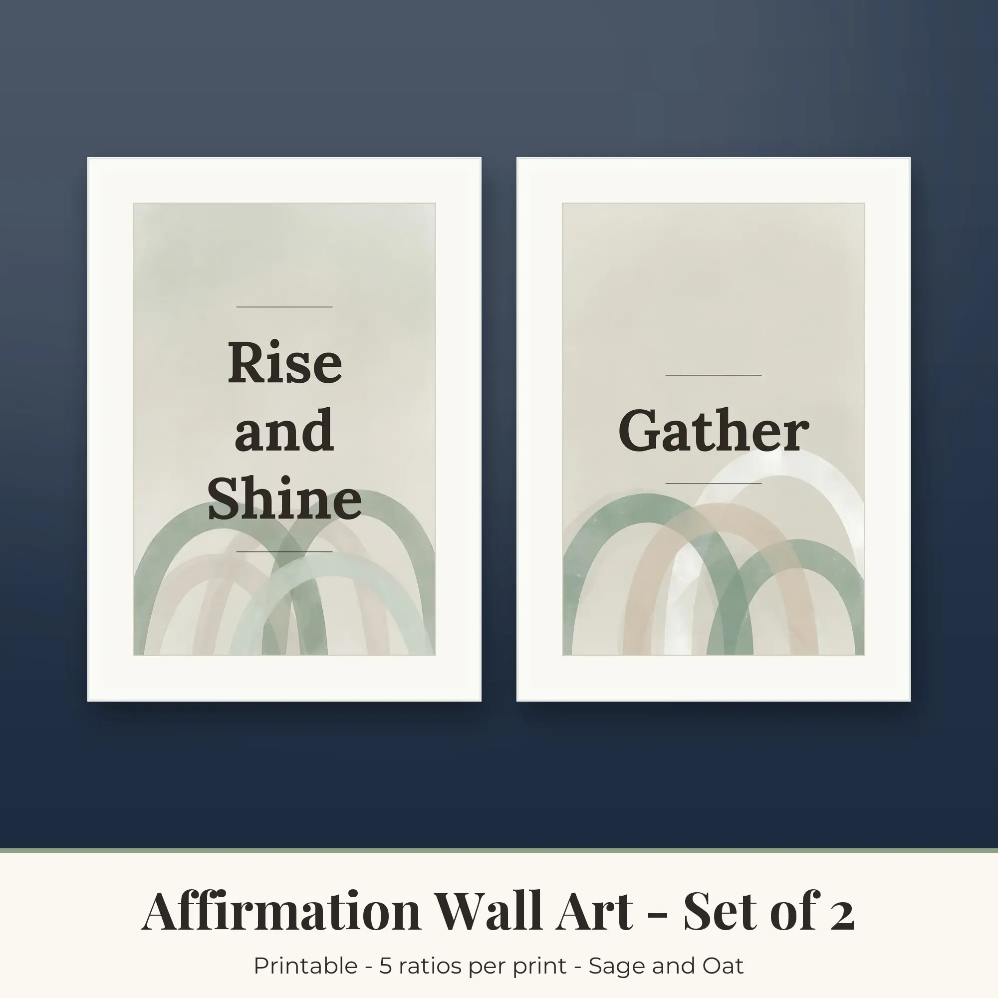 Affirmation Set of 2: Rise and Shine, Sage and Oat preview