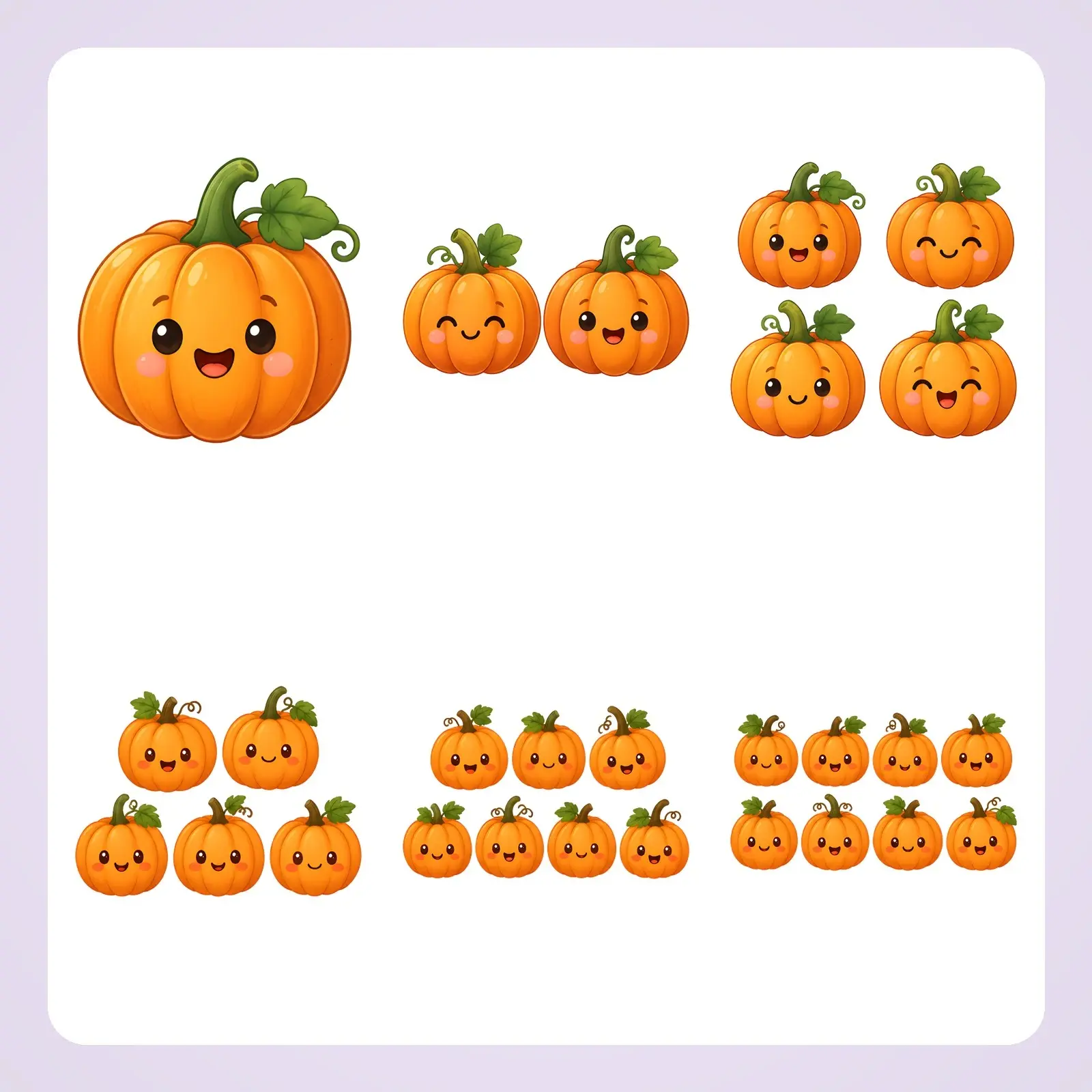 Counting Pumpkins Clip Art – 8 Flat Illustrated Pumpkin Groups for Math preview