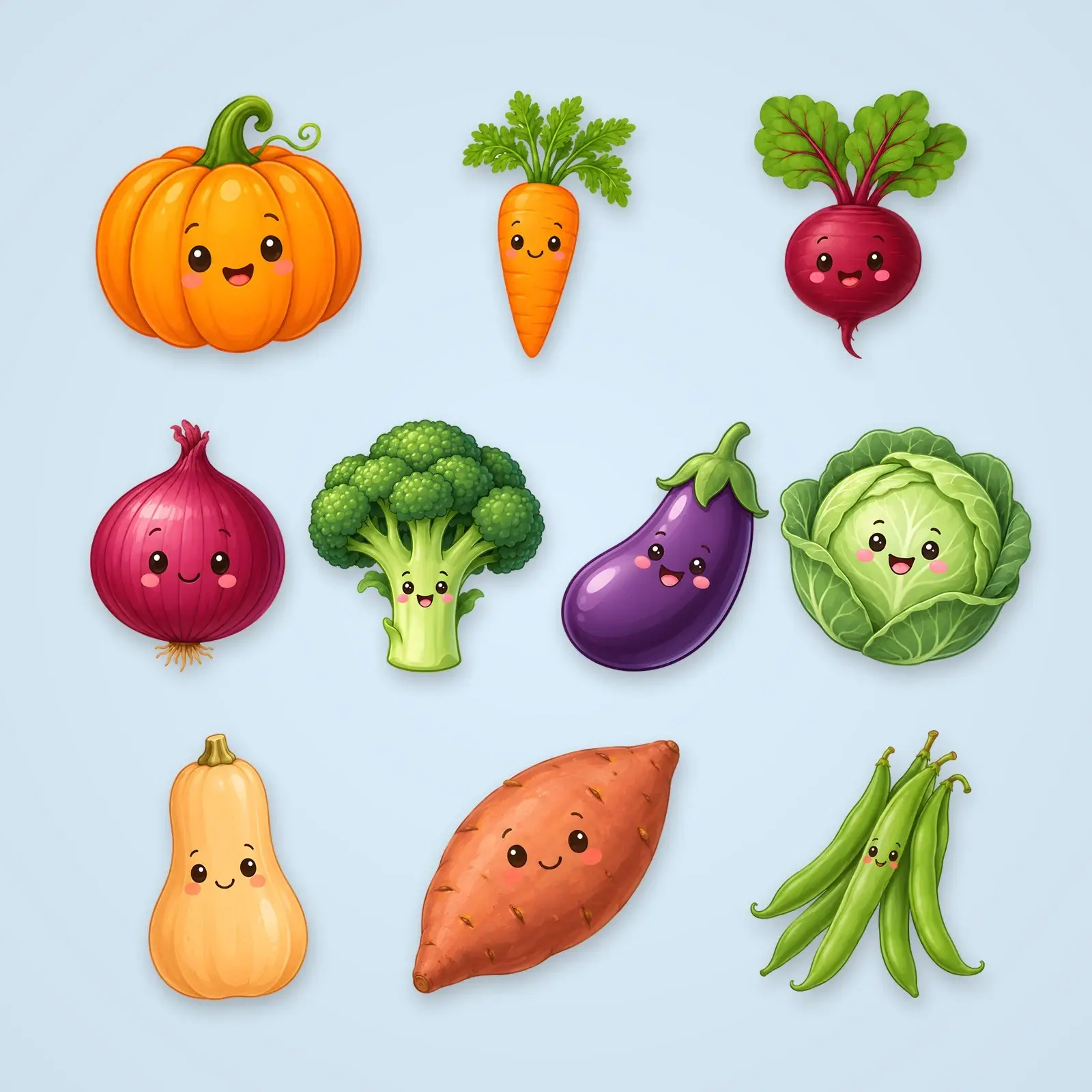 Harvest Vegetables for Kids Clip Art – 14 Flat Cute Garden Produce PNGs preview