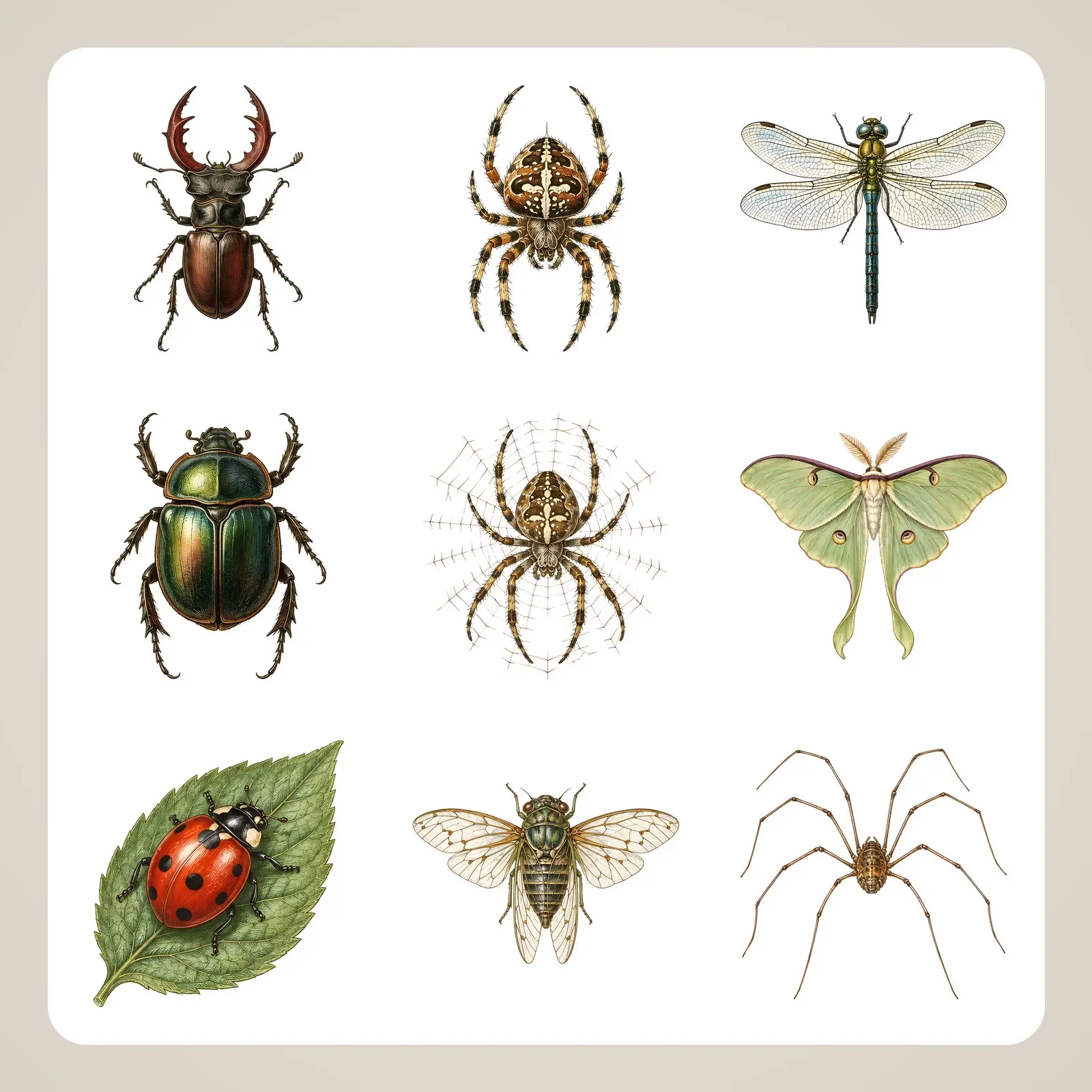 Vintage Halloween Moths and Insects Clip Art – 12 Engraved Specimen PNGs preview