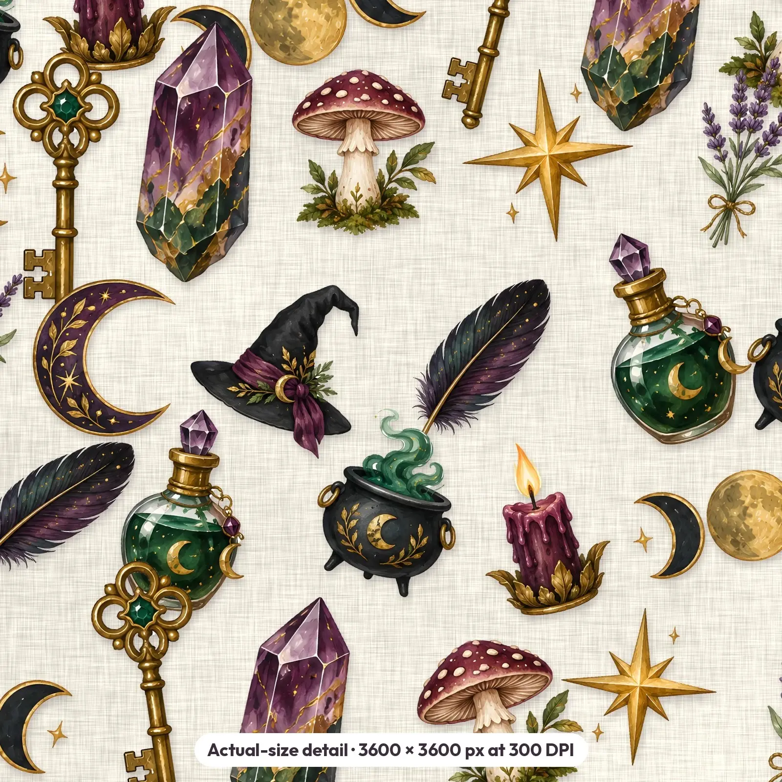 Witchy Purple Plaid Seamless Digital Paper Pack – 12 Printable 12x12 Patterns, preview 4 of 4
