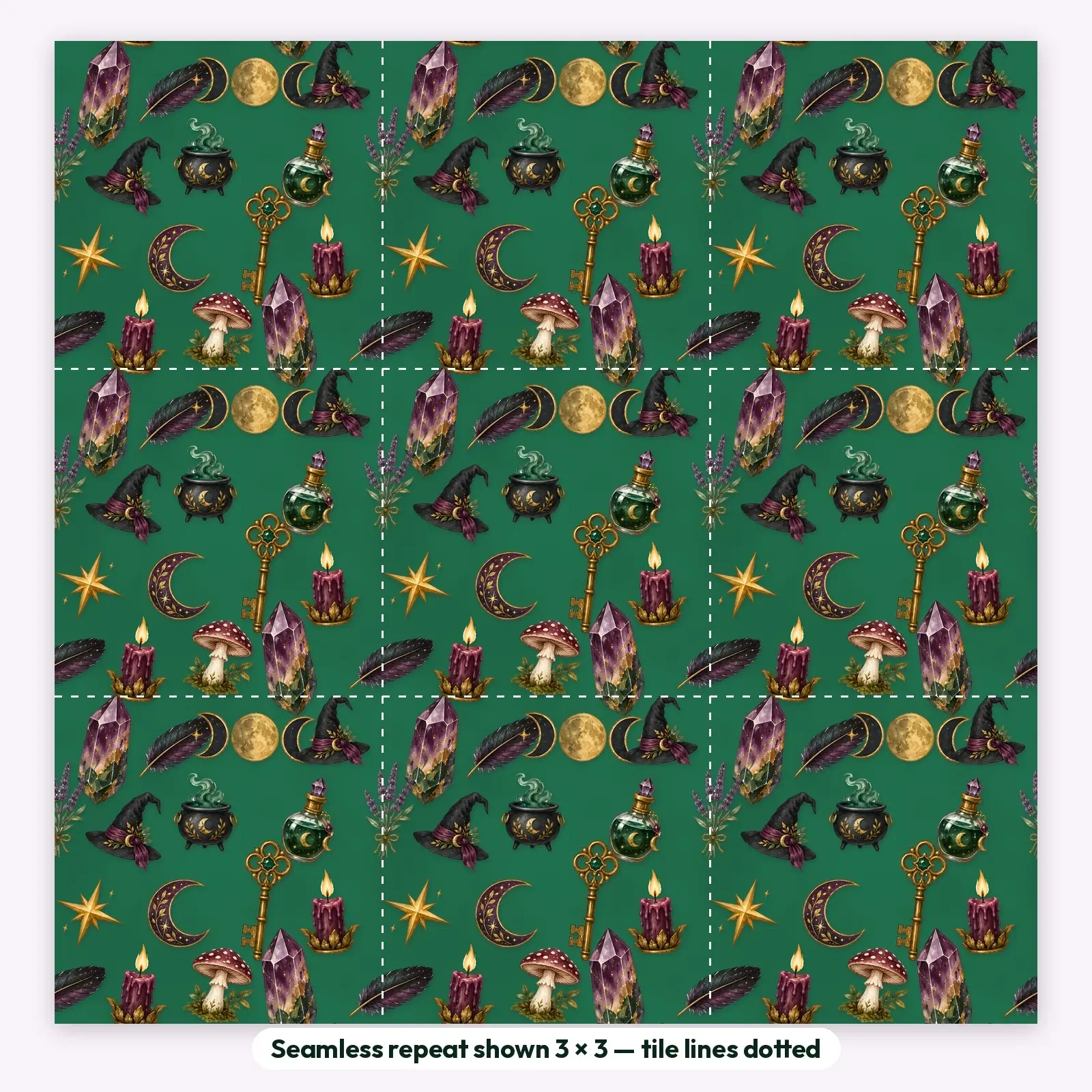 Witchy Purple Plaid Seamless Digital Paper Pack – 12 Printable 12x12 Patterns, preview 2 of 4