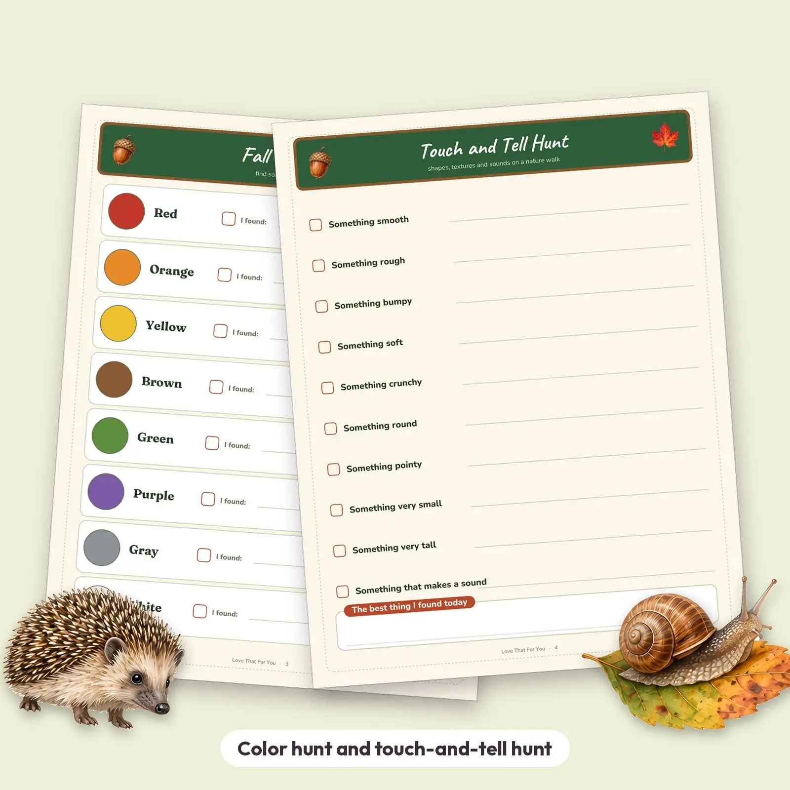 Fall Nature Scavenger Hunt for Kids - Printable Picture Checklist, Field Journal and Bag Labels, preview 2 of 4