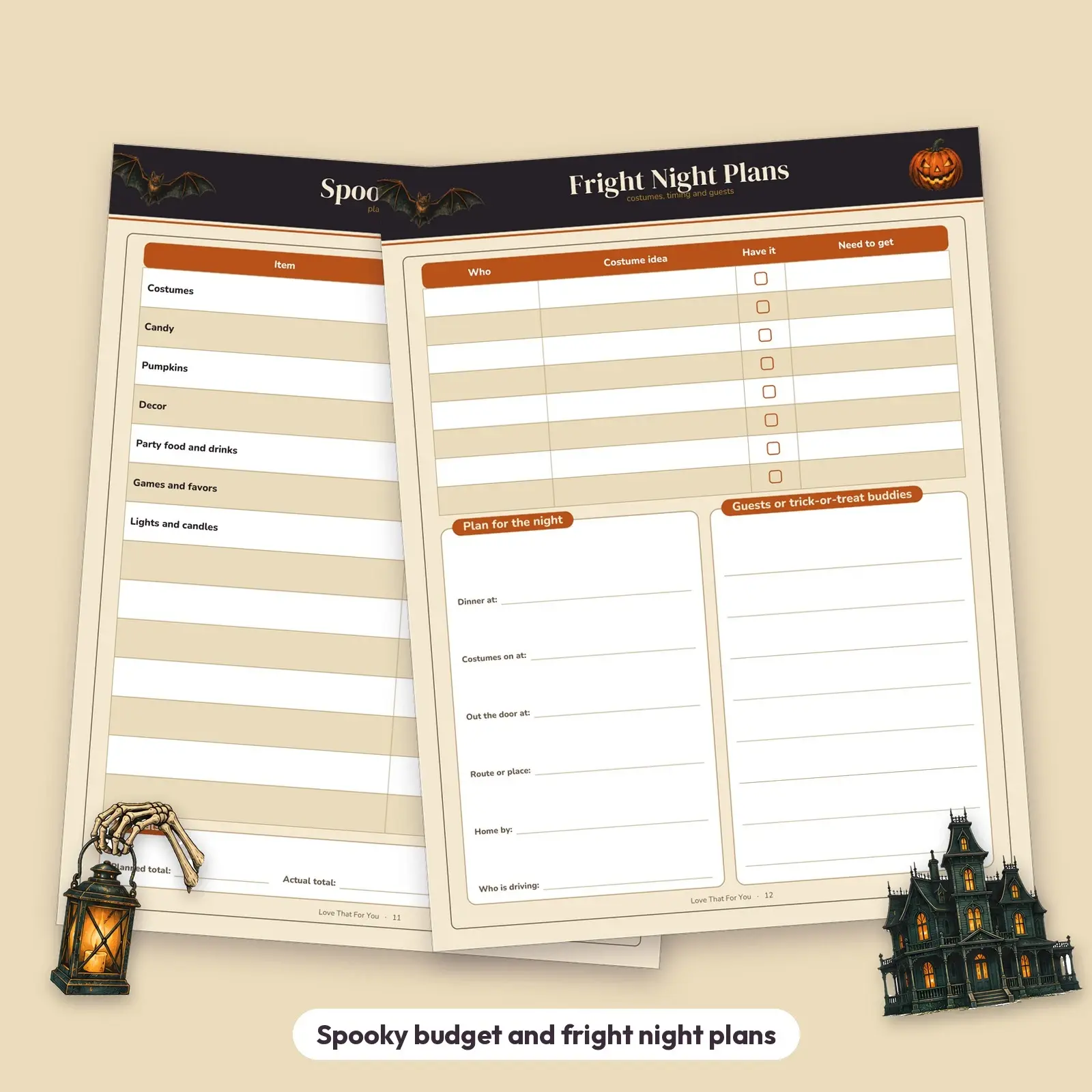 October Monthly Planner and Habit Tracker Printable - Haunted Harvest Calendar, Weekly Pages and Halloween Prep, preview 4 of 4