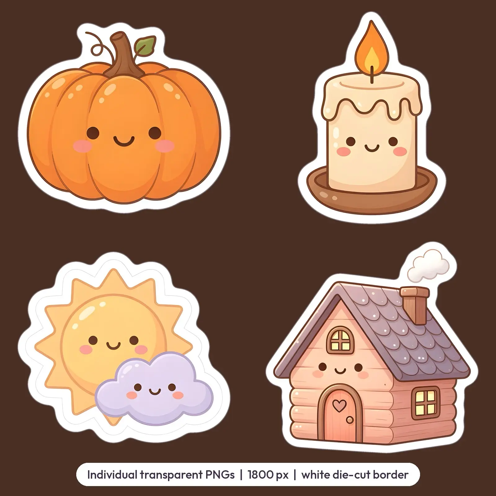 Fall Planner Essentials Sticker Pack – 16 Kawaii Autumn Icon Stickers, preview 3 of 3