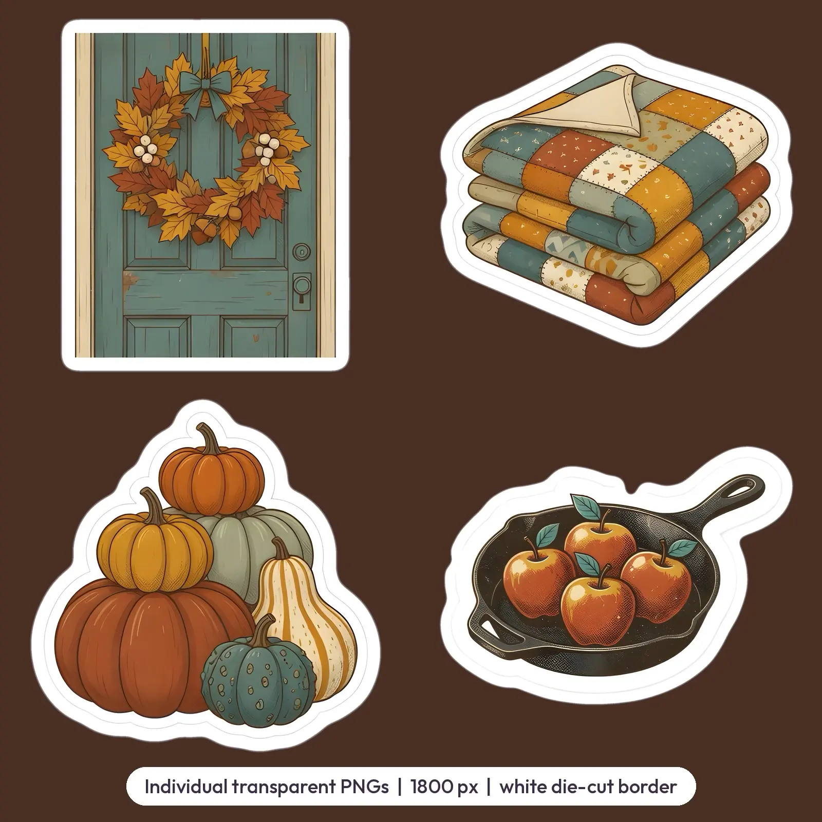 Farmhouse Autumn Decor Sticker Pack – 10 Vintage Cozy Home Decor Stickers, preview 3 of 3