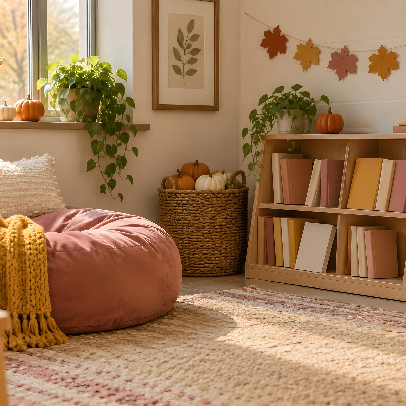 Dusty Rose Reading Corner Stock Images - 4 Digitally Created High-Res JPG Photos preview