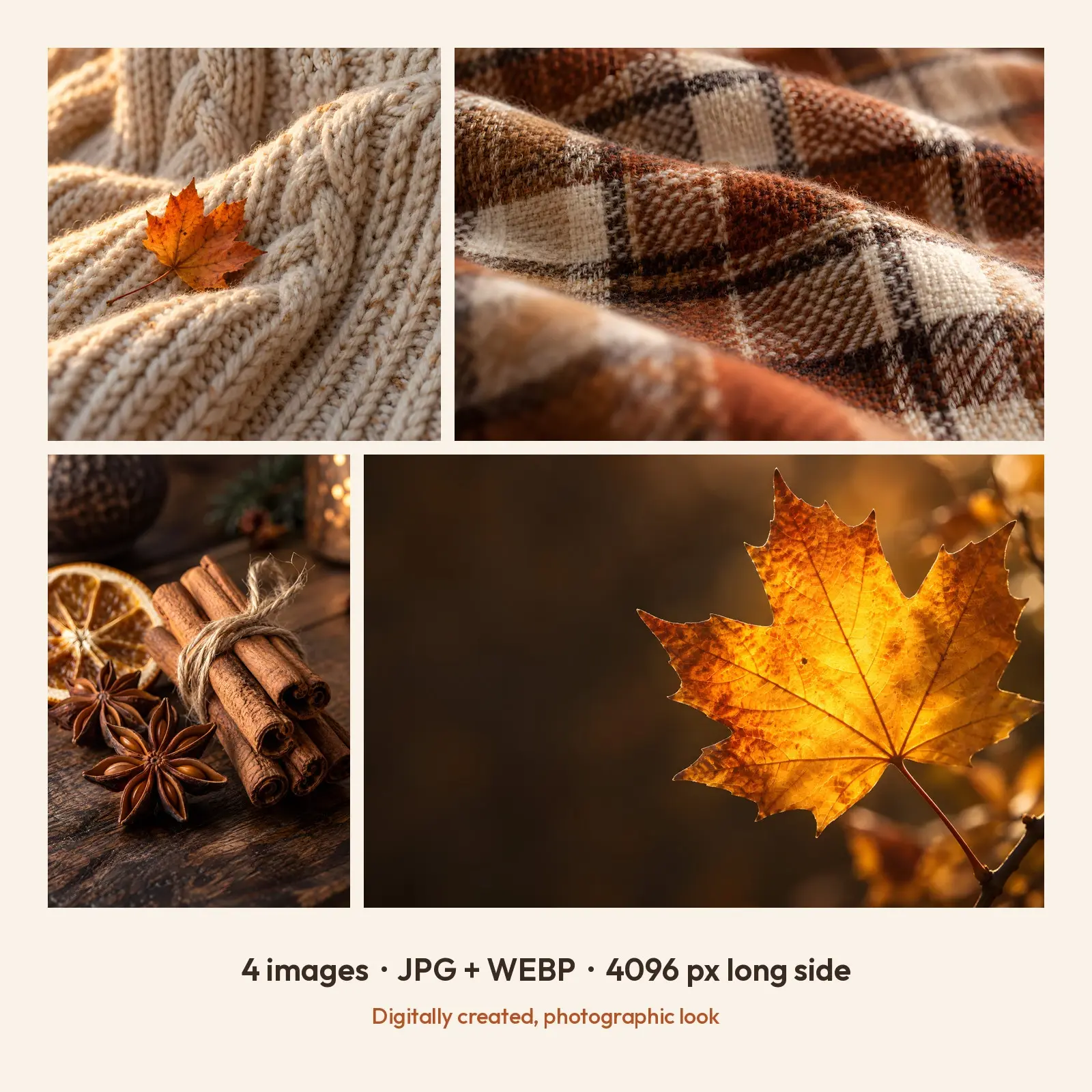 Cozy Knit and Wool Macro Texture Stock Images - 4 Digitally Created High-Res JPG and WebP Photos, preview 2 of 3