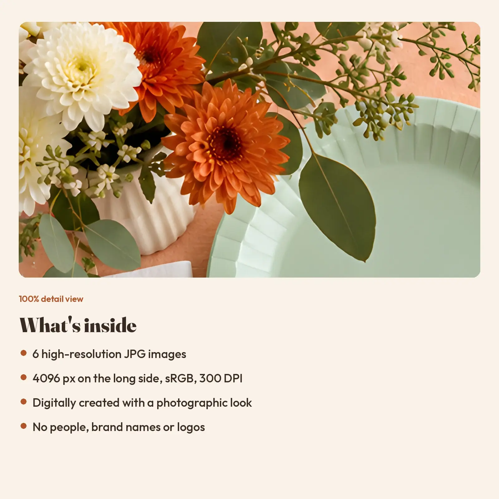 Peach and Mint Classroom Party Table Stock Images - 6 Digitally Created High-Res JPG Photos, preview 3 of 3