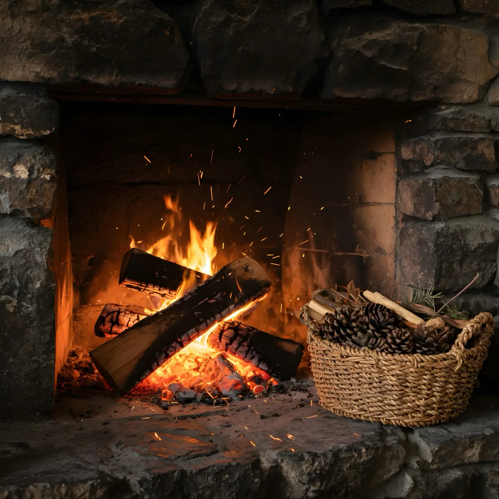 Firelit Fall Mantel and Hearth Stock Images - 8 Digitally Created High-Res JPG Photos, preview 1 of 3