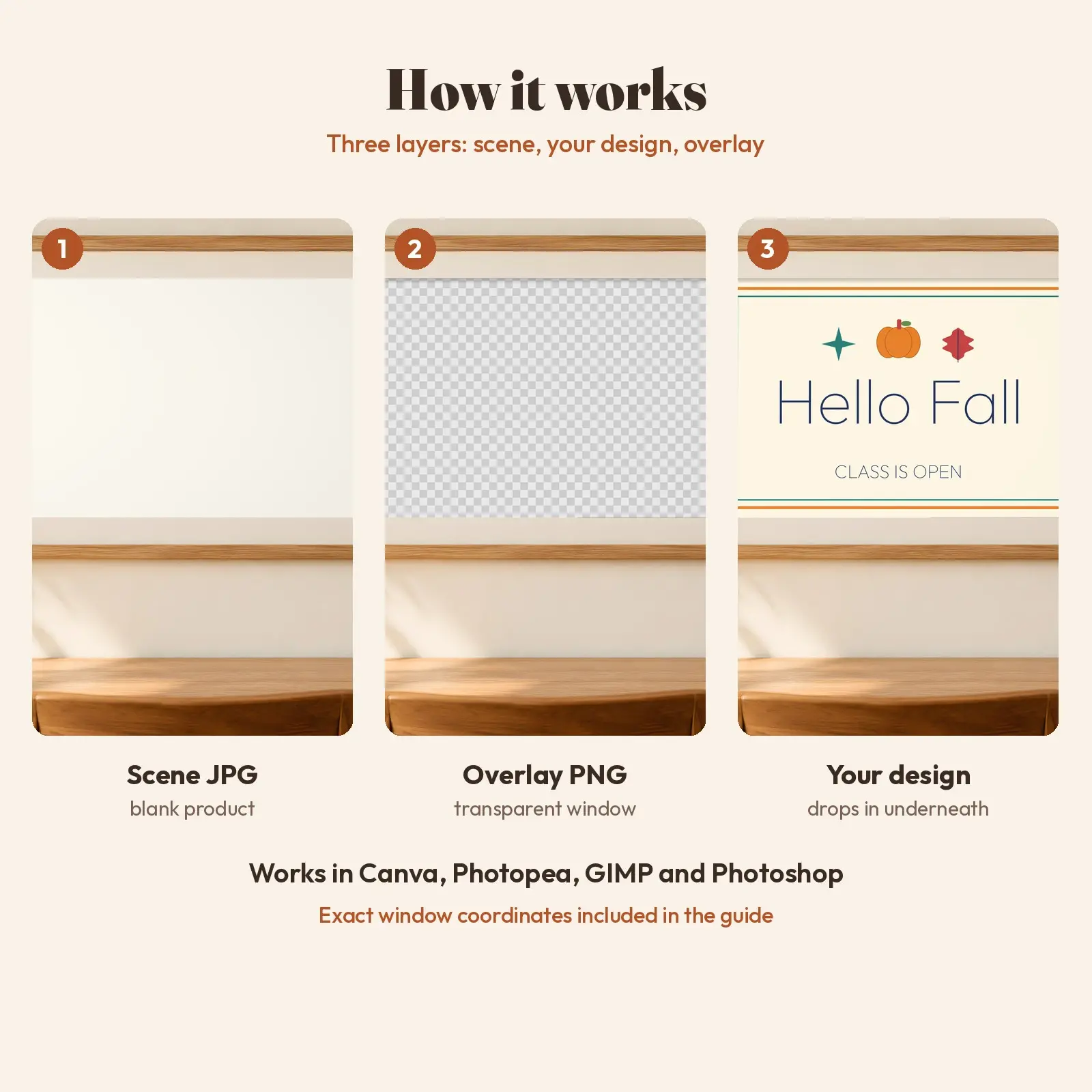 Teacher Classroom Wall Framed Print Mockup - 2 Fall Scenes, JPG + Transparent PNG, preview 3 of 3