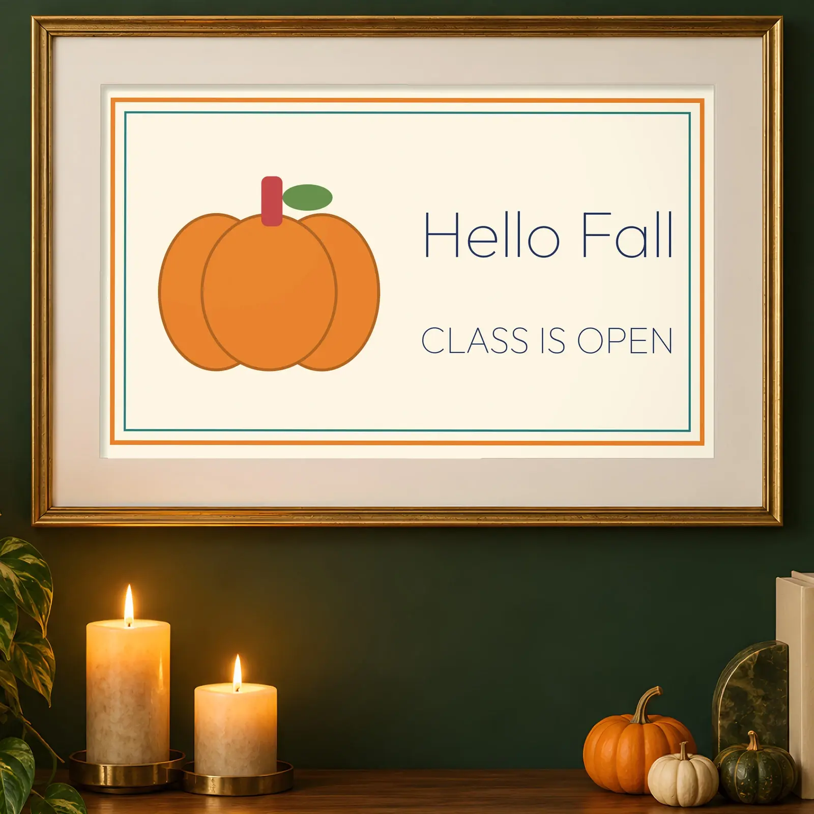 Cozy Reading Corner Gallery Framed Print Mockup - 3 Fall Scenes, JPG + Transparent PNG, preview 1 of 3