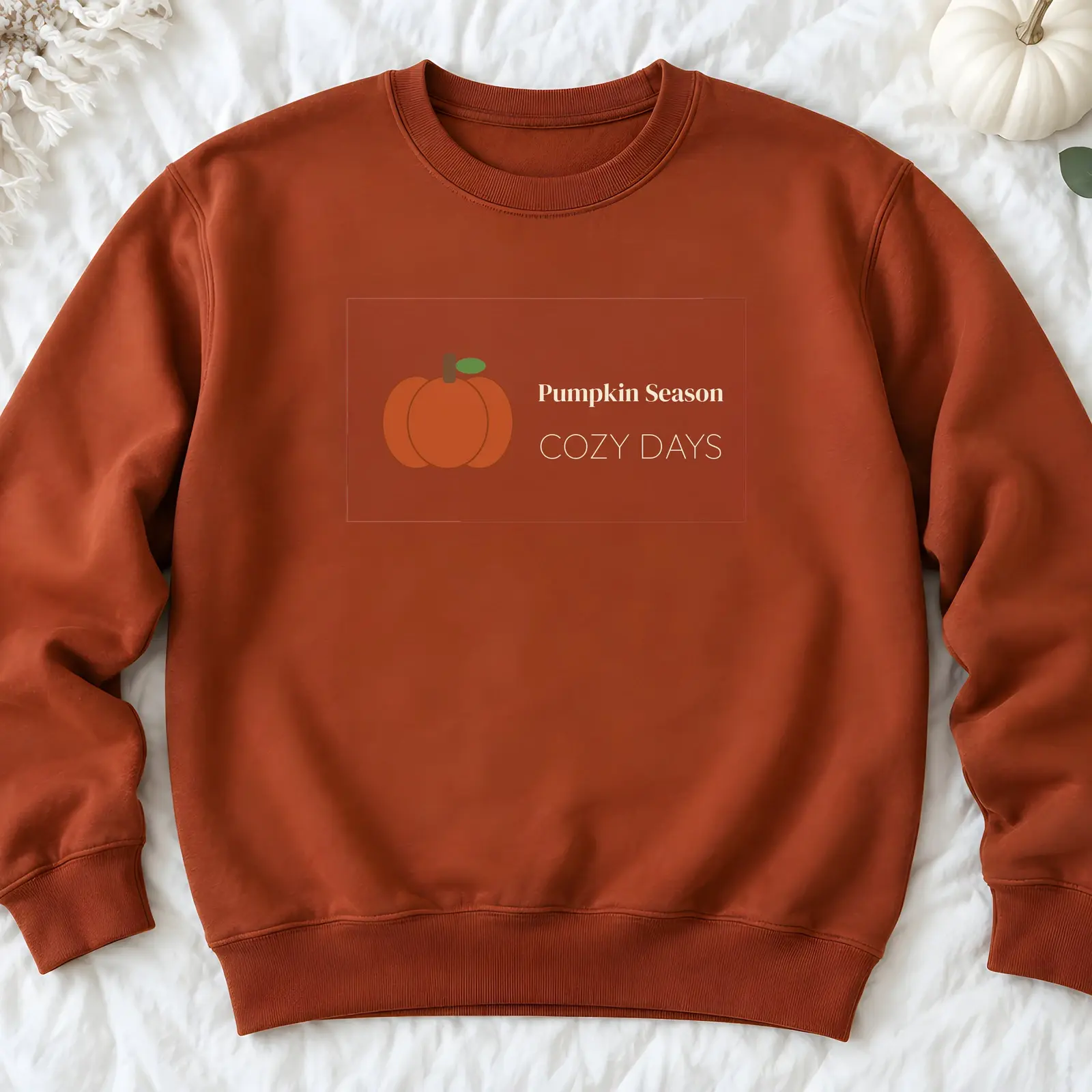 Cozy Flat Lay Sweatshirt Mockup - 4 Fall Scenes, JPG + Transparent PNG preview