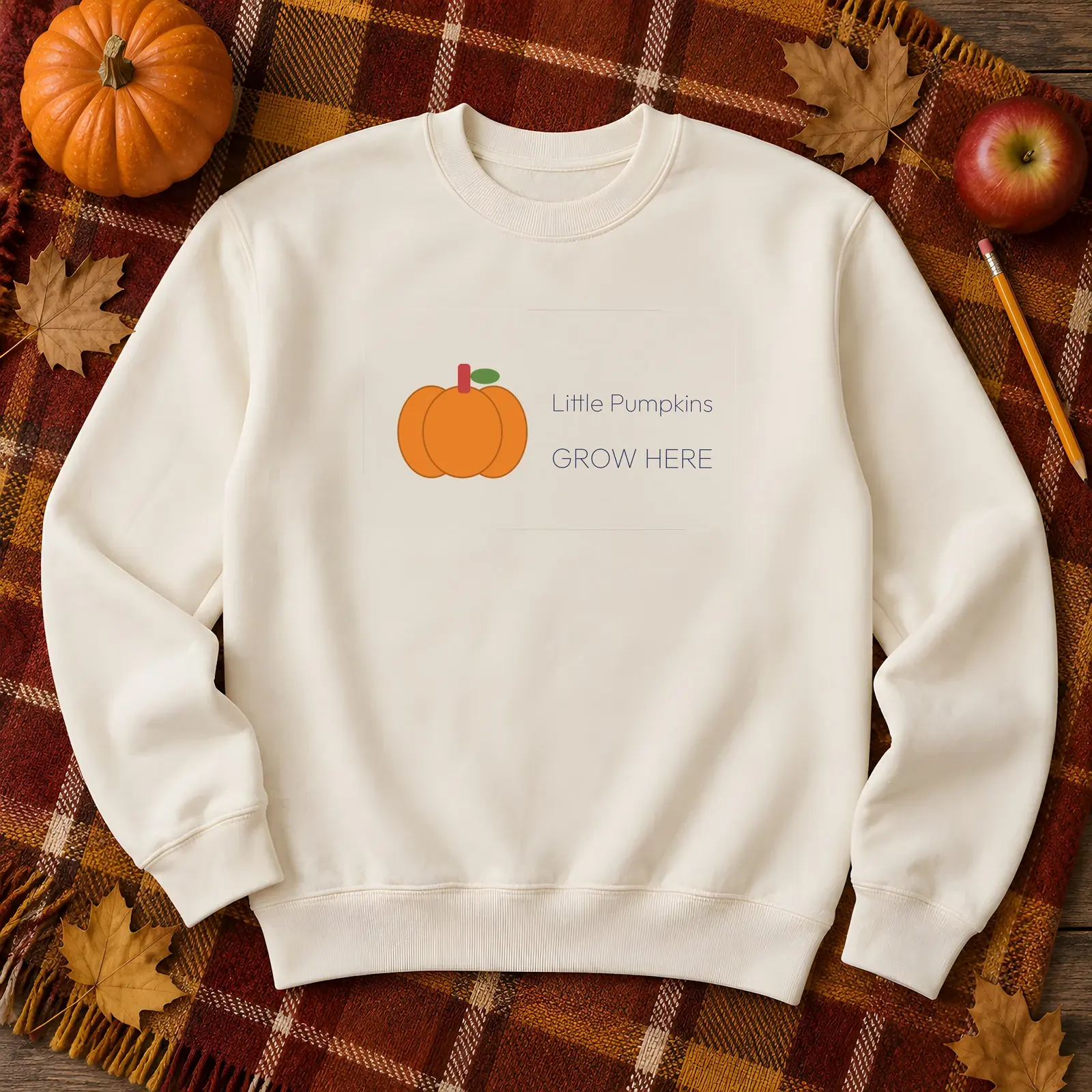 Fall Teacher Sweatshirt Flat Lay Mockup - 3 Cozy Scenes, JPG + Transparent PNG preview
