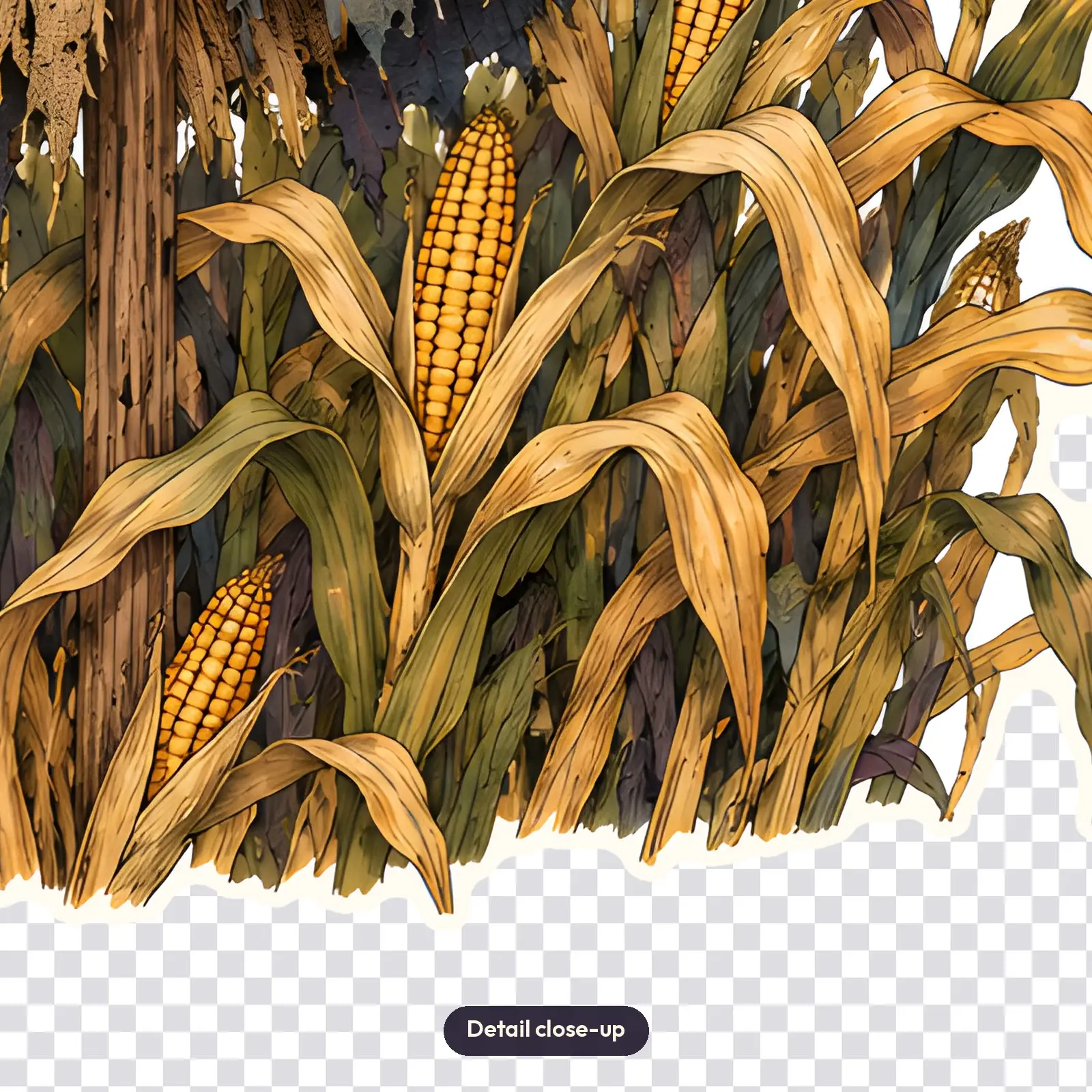 Patchwork Scarecrow and Crows Shirt Design – Moonlit Cornfield Halloween PNG, preview 3 of 4