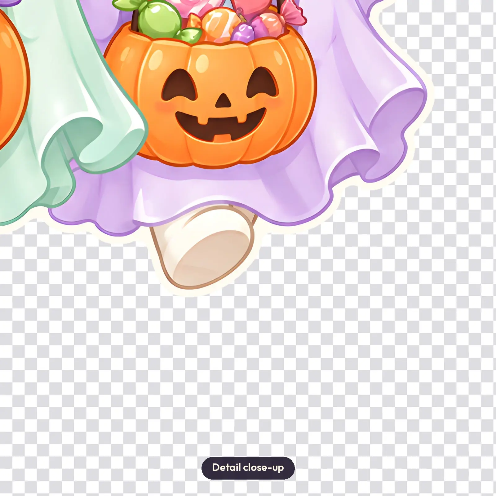 Three Little Ghosts Trick-or-Treating Shirt Design – Kids Halloween PNG Transparent, preview 3 of 4