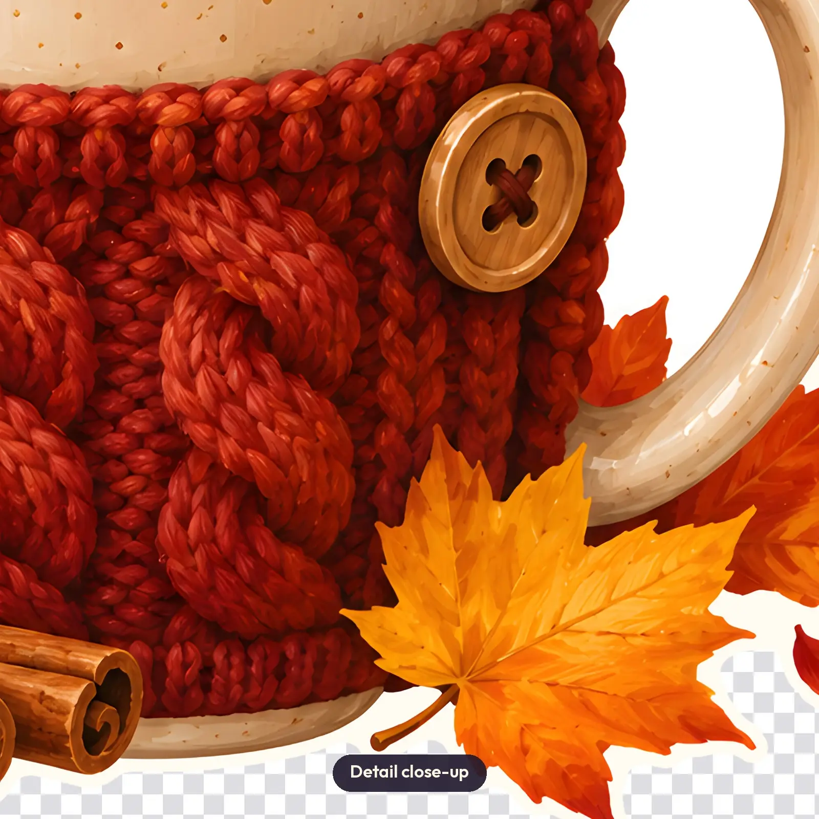 Latte and Leaves Autumn Shirt Design – Cozy Coffee Mug With Falling Leaves PNG, preview 3 of 4