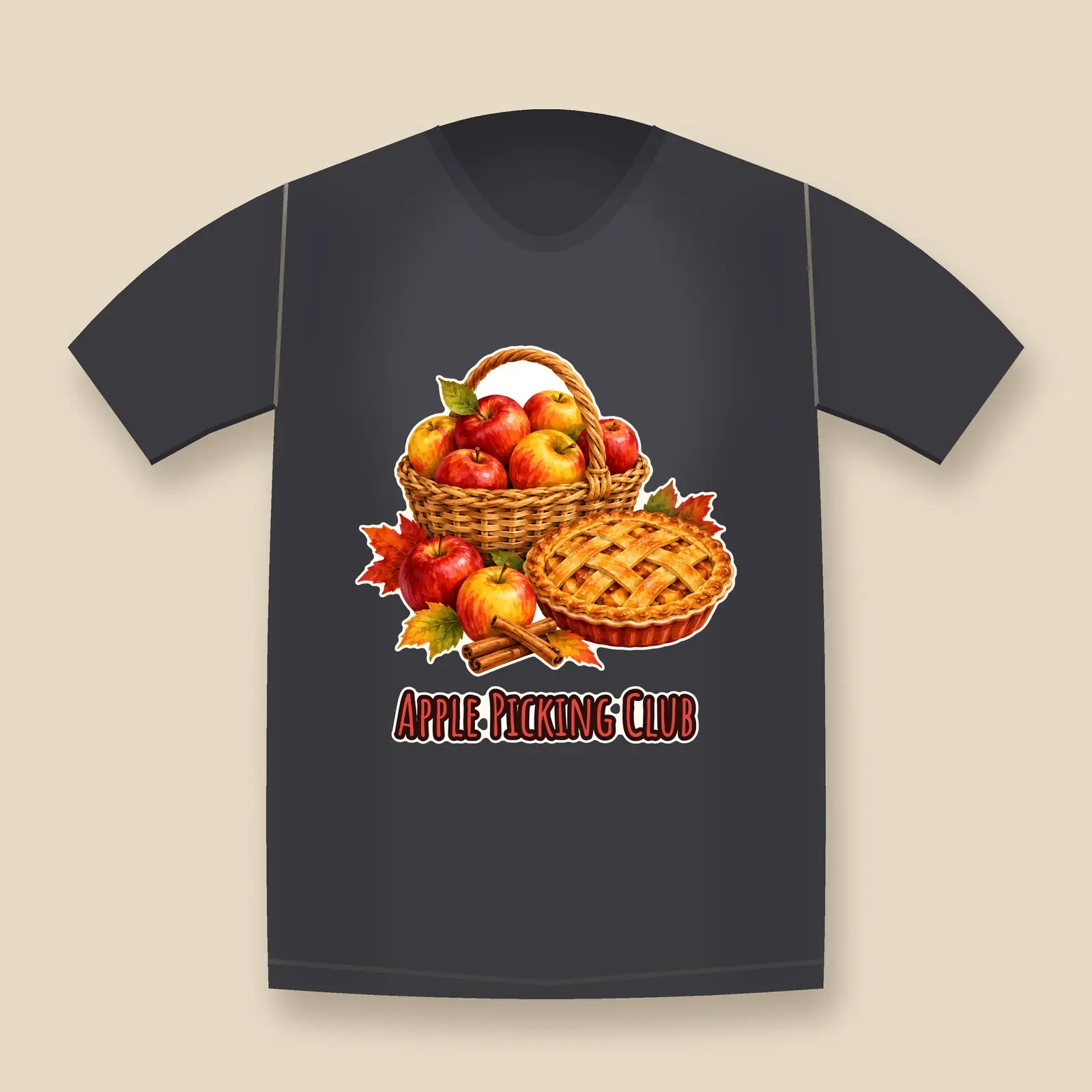Apple Picking Club Basket Shirt Design – Orchard Autumn PNG for Heat Transfer, preview 4 of 4