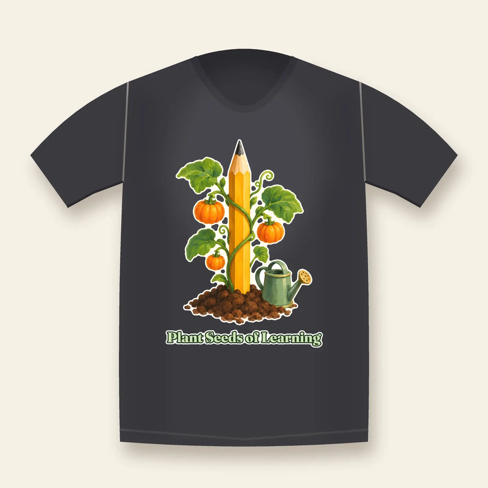 Plant Seeds of Learning Pencil Sprout Teacher Shirt Design – Fall Classroom PNG preview