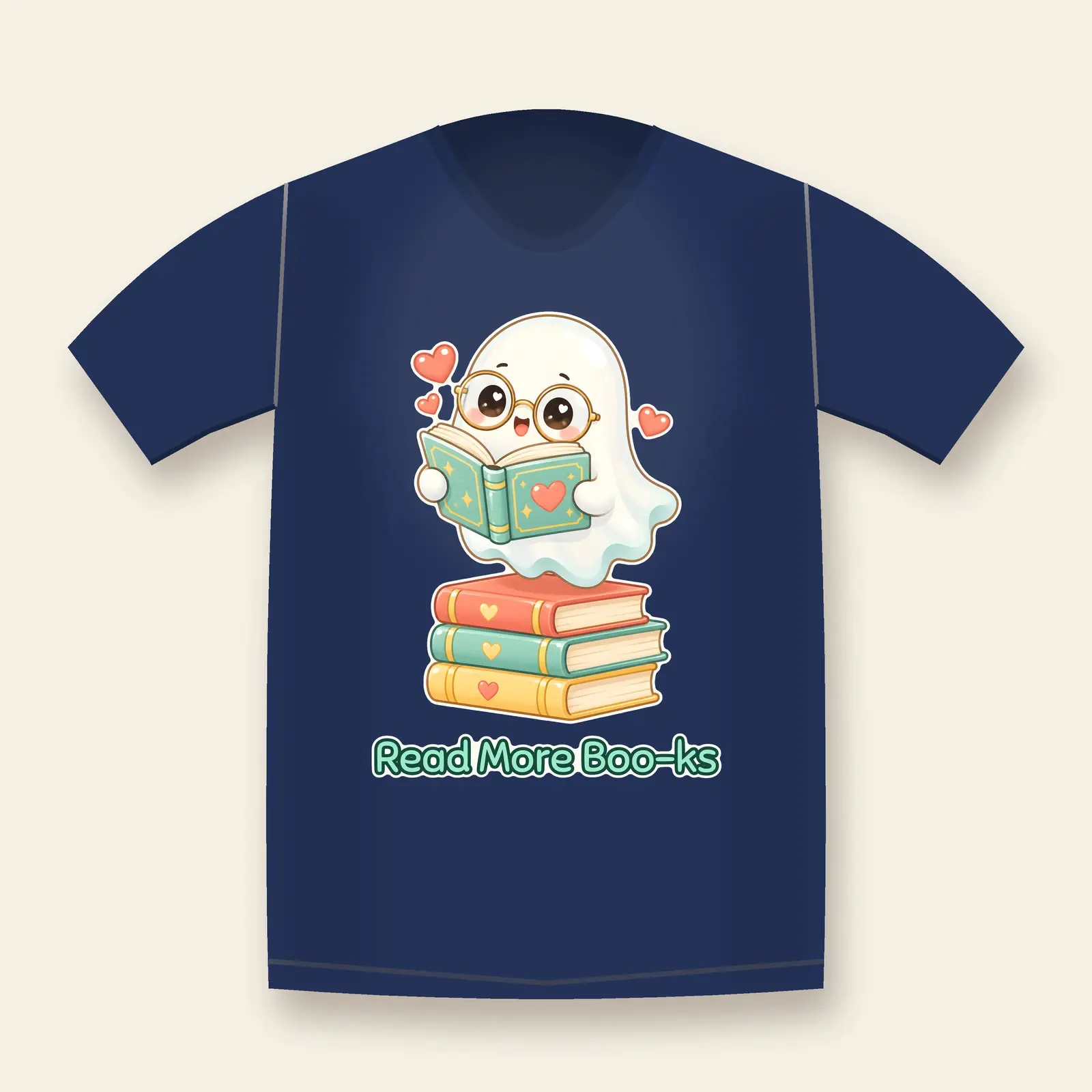 Read More Boo-ks Ghost Reading Shirt Design – Library Halloween PNG for Teachers preview