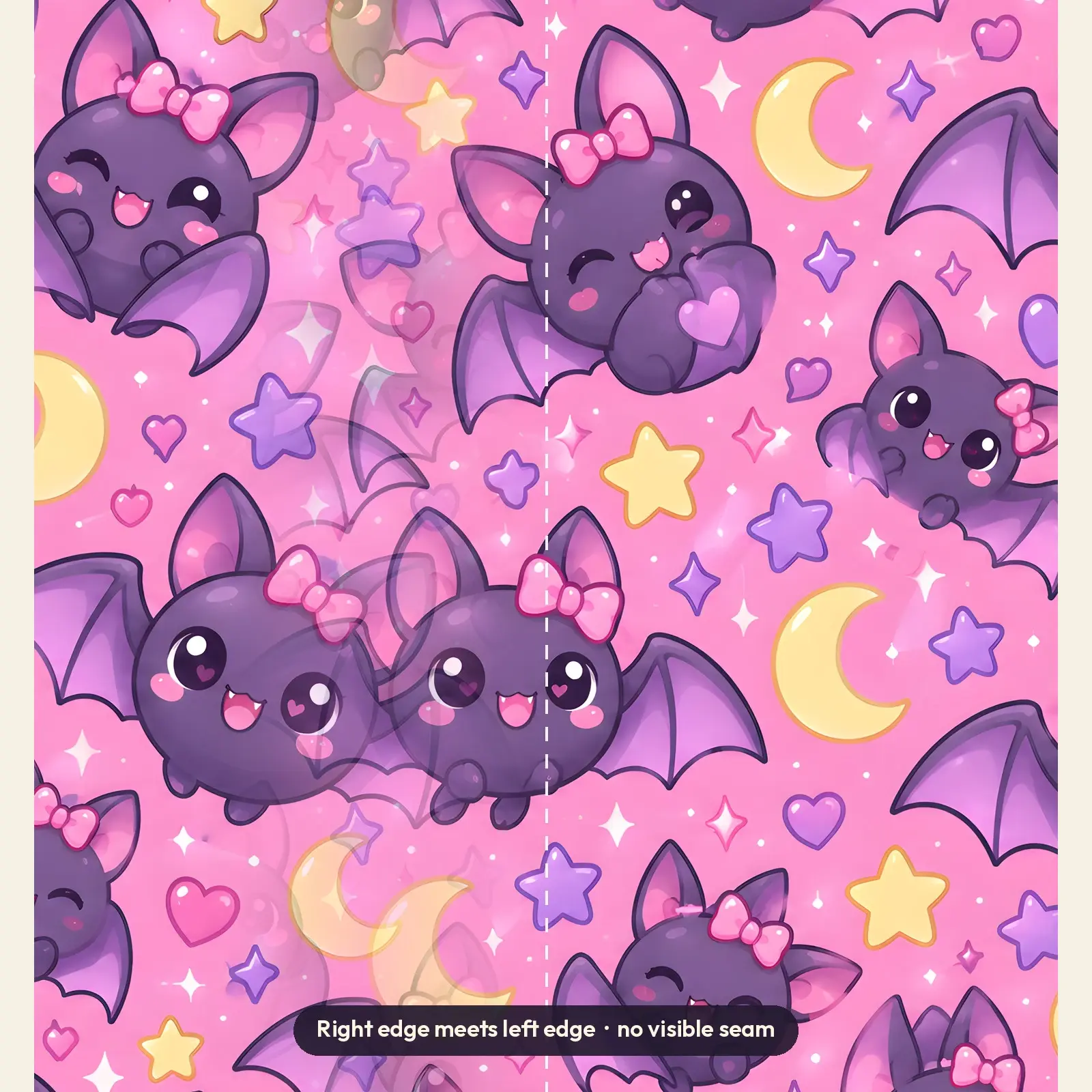 Cute Bats With Bows Tumbler Wrap – Bubblegum Pink Halloween 20 oz Sublimation PNG, preview 3 of 4