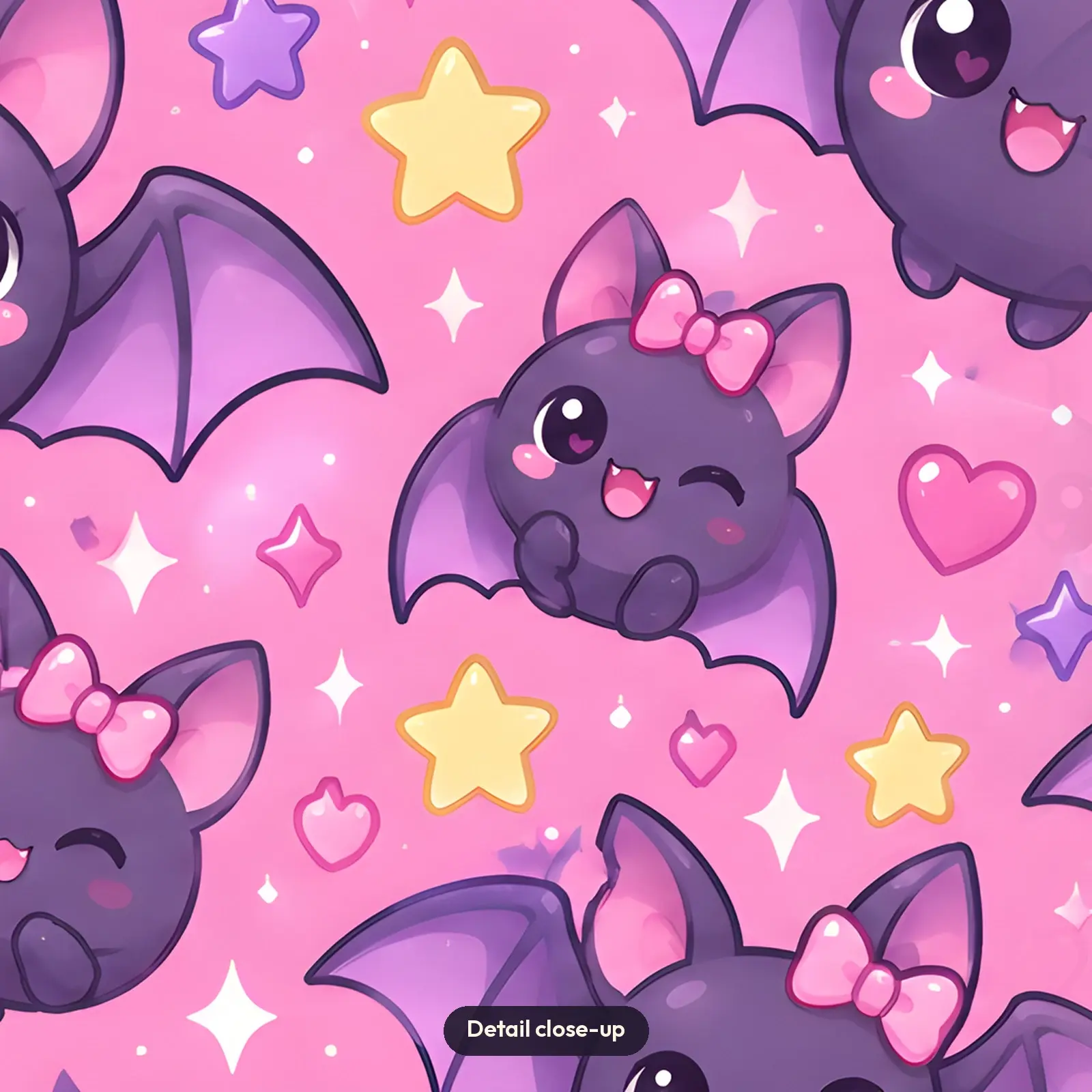 Cute Bats With Bows Tumbler Wrap – Bubblegum Pink Halloween 20 oz Sublimation PNG, preview 4 of 4