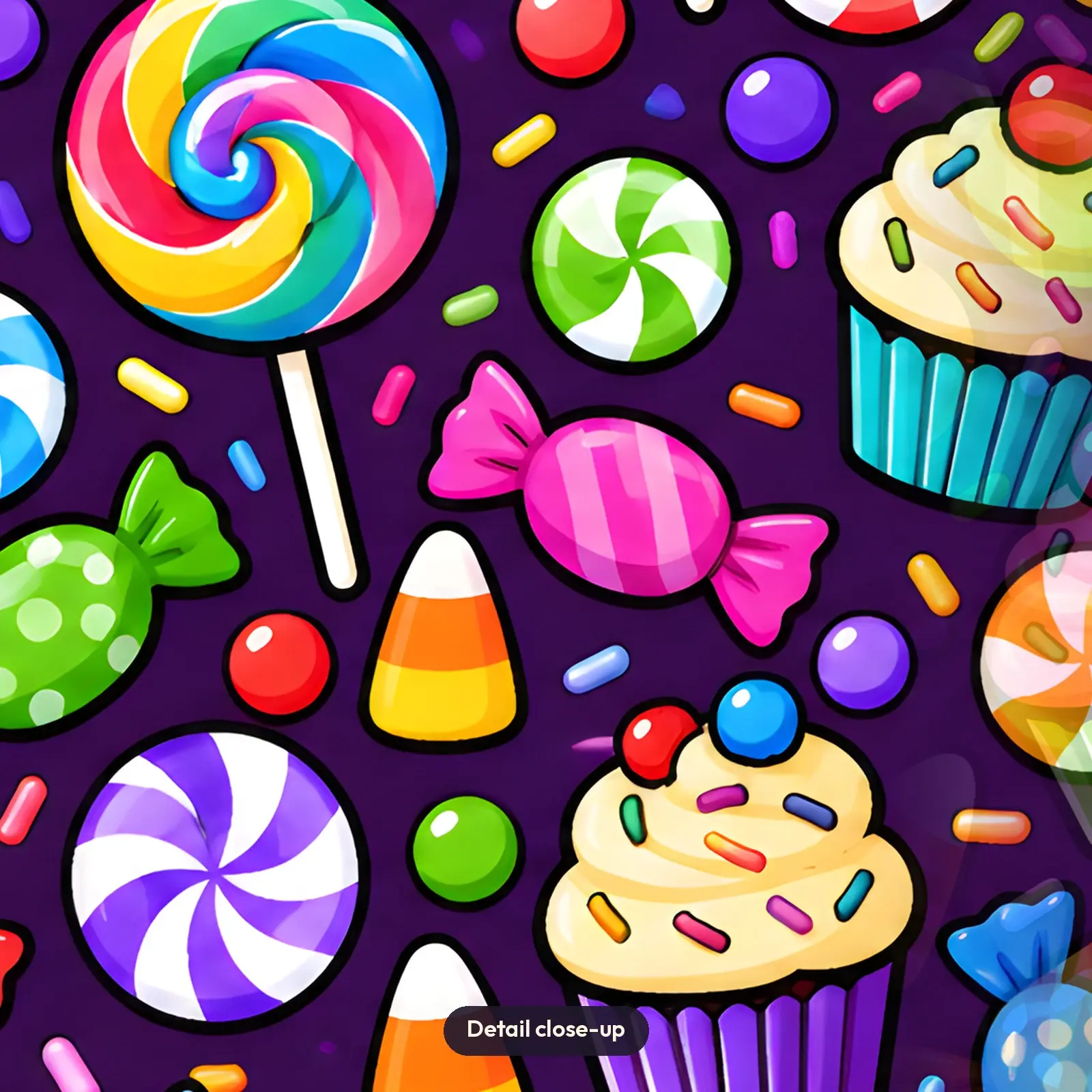 Halloween Candy Shop Pattern Tumbler Wrap PNG – Lollipops and Wrapped Sweets Sublimation, preview 4 of 4