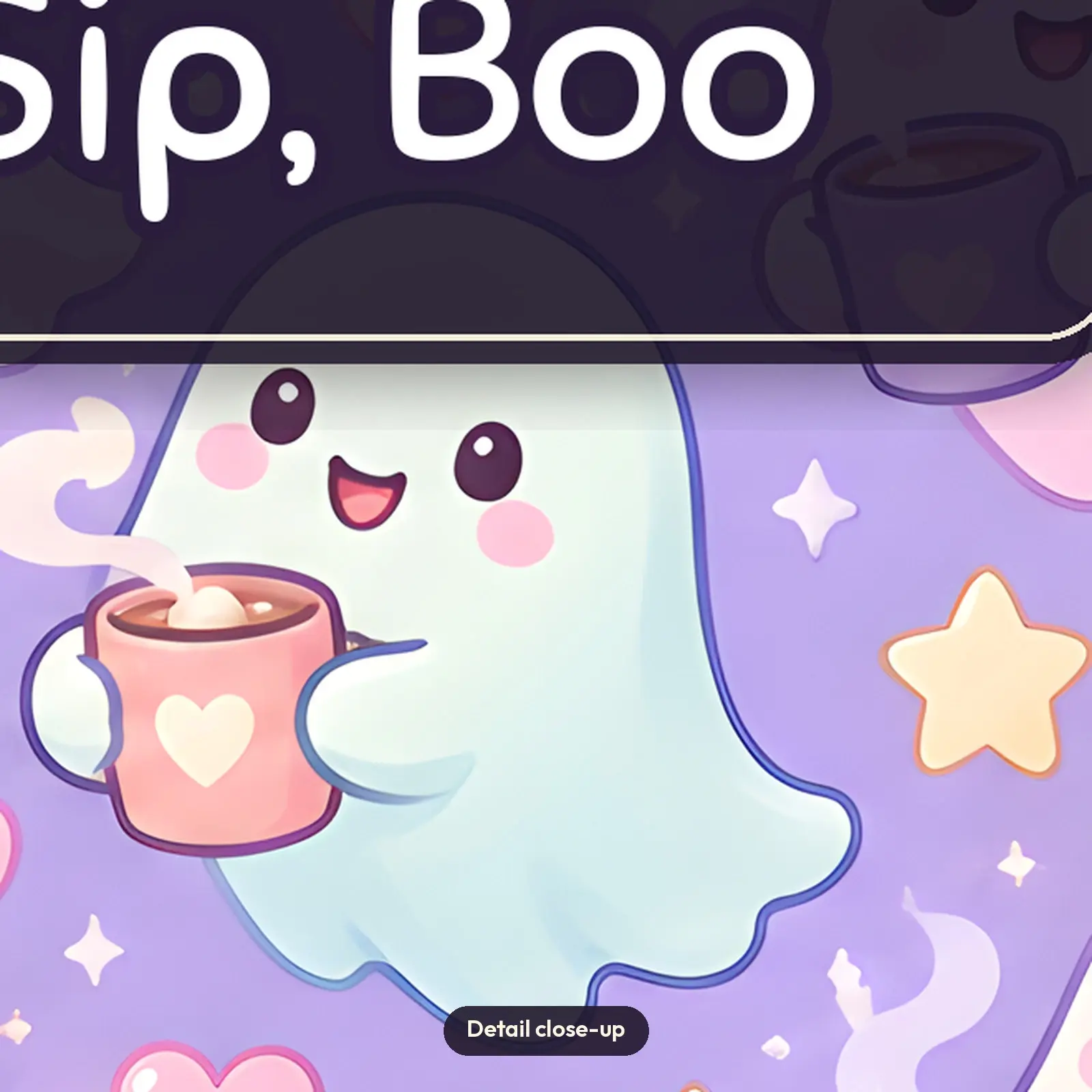 Sip Sip Boo Ghosts With Mugs Wrap PNG – Cute 11 oz and 15 oz Halloween Sublimation, preview 4 of 4