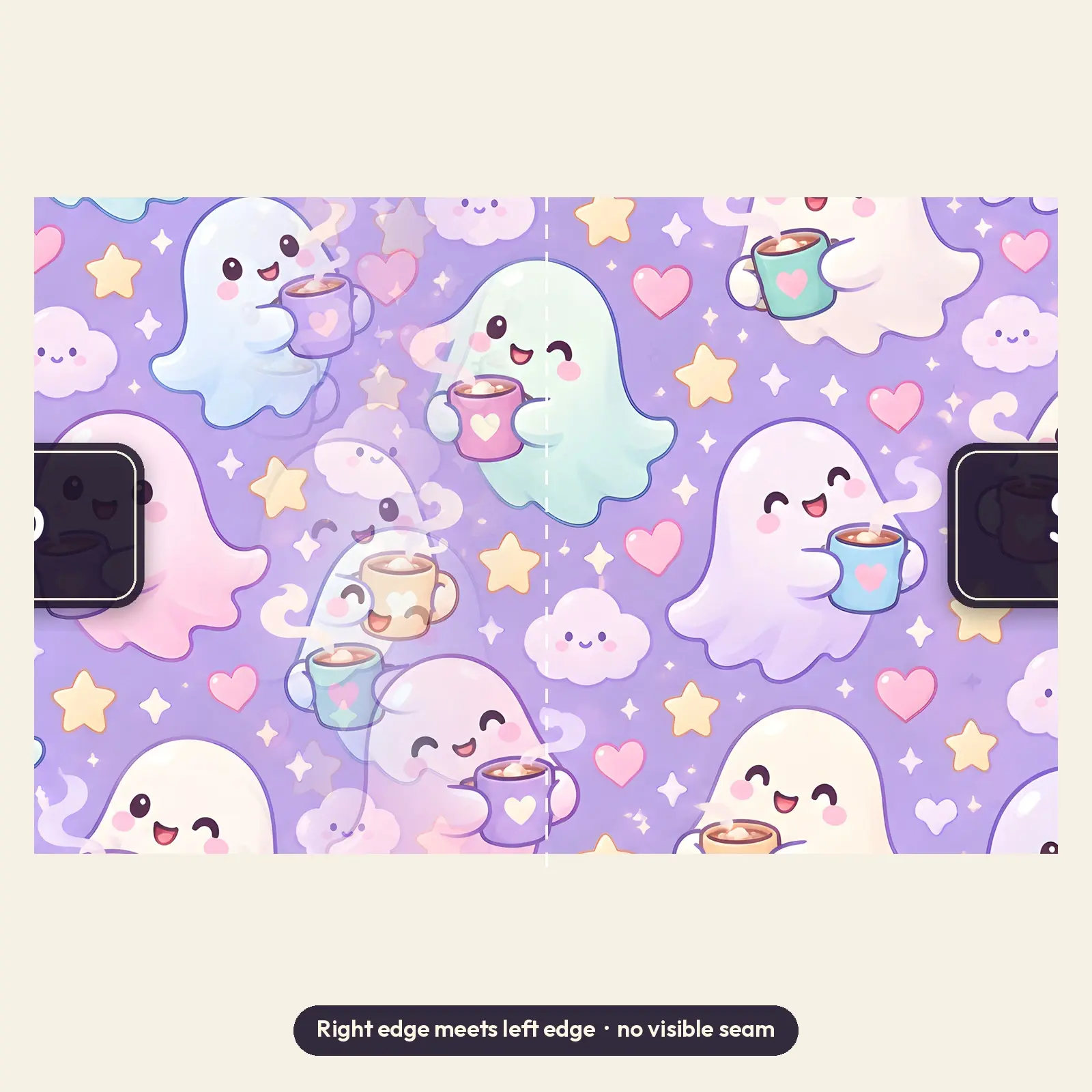 Sip Sip Boo Ghosts With Mugs Wrap PNG – Cute 11 oz and 15 oz Halloween Sublimation, preview 3 of 4