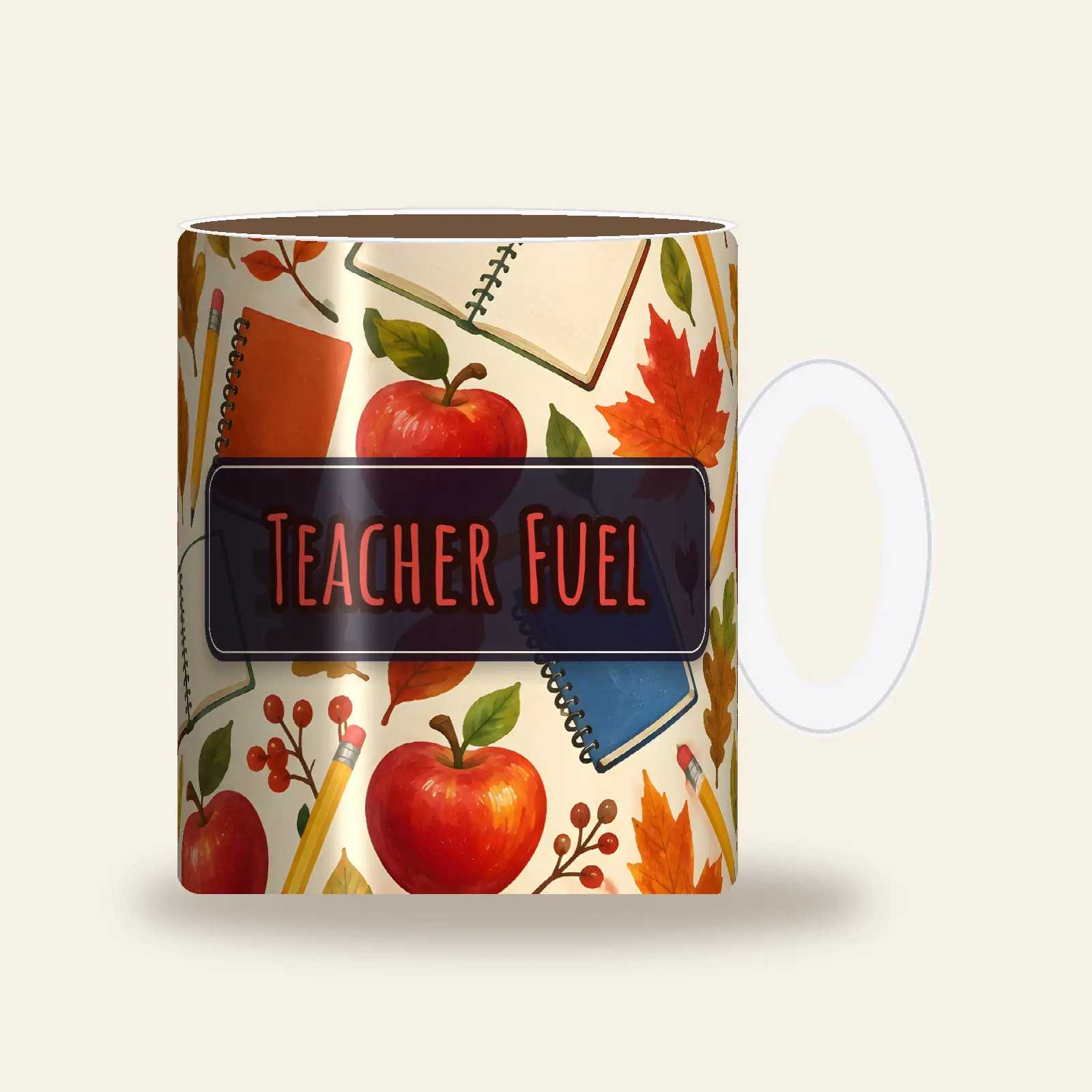 Teacher Fuel Apples and Pencils Mug Wrap PNG – Teacher Gift 11 oz and 15 oz Sublimation preview