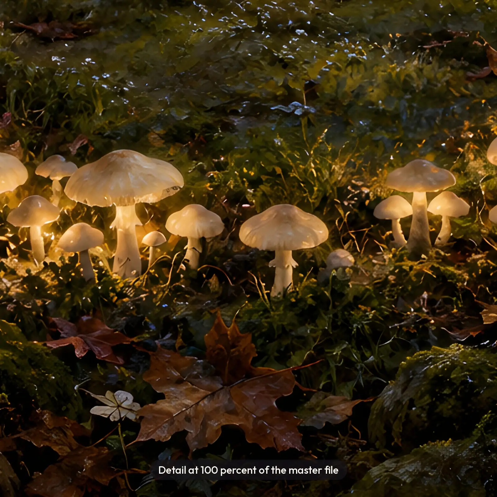 Fairy Ring of Mushrooms at Twilight Landscape Print, Mystical Forest Floor Painting, preview 4 of 4