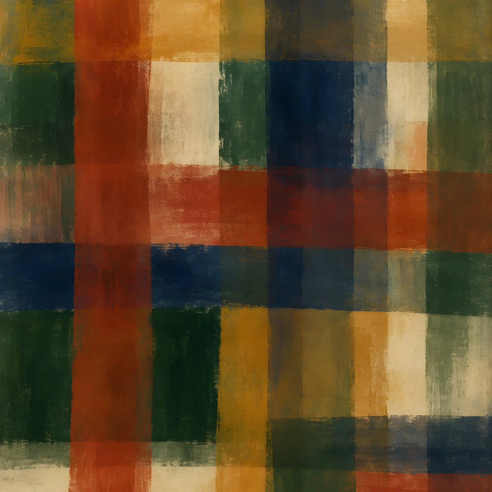 Tartan Inspired Abstract Plaid Texture Printable Art, Rust and Forest Green Modern Print preview