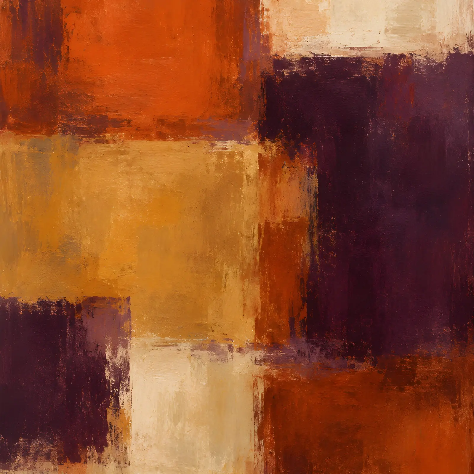 Rust Ochre and Plum Abstract Autumn Color Field Printable Wall Art, Modern Fall Decor preview