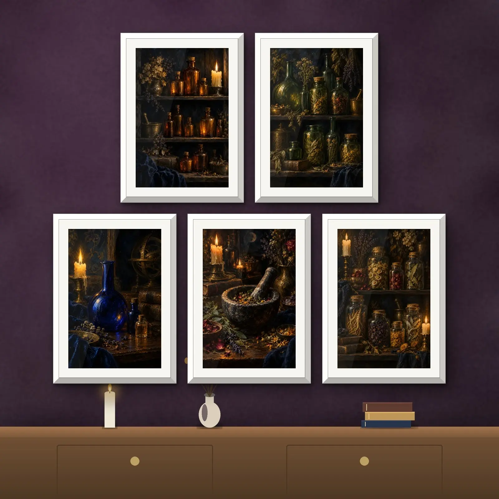 Antique Potion Bottle Print Set of 5, Printable Apothecary Shelf Gallery Wall Art, preview 4 of 4