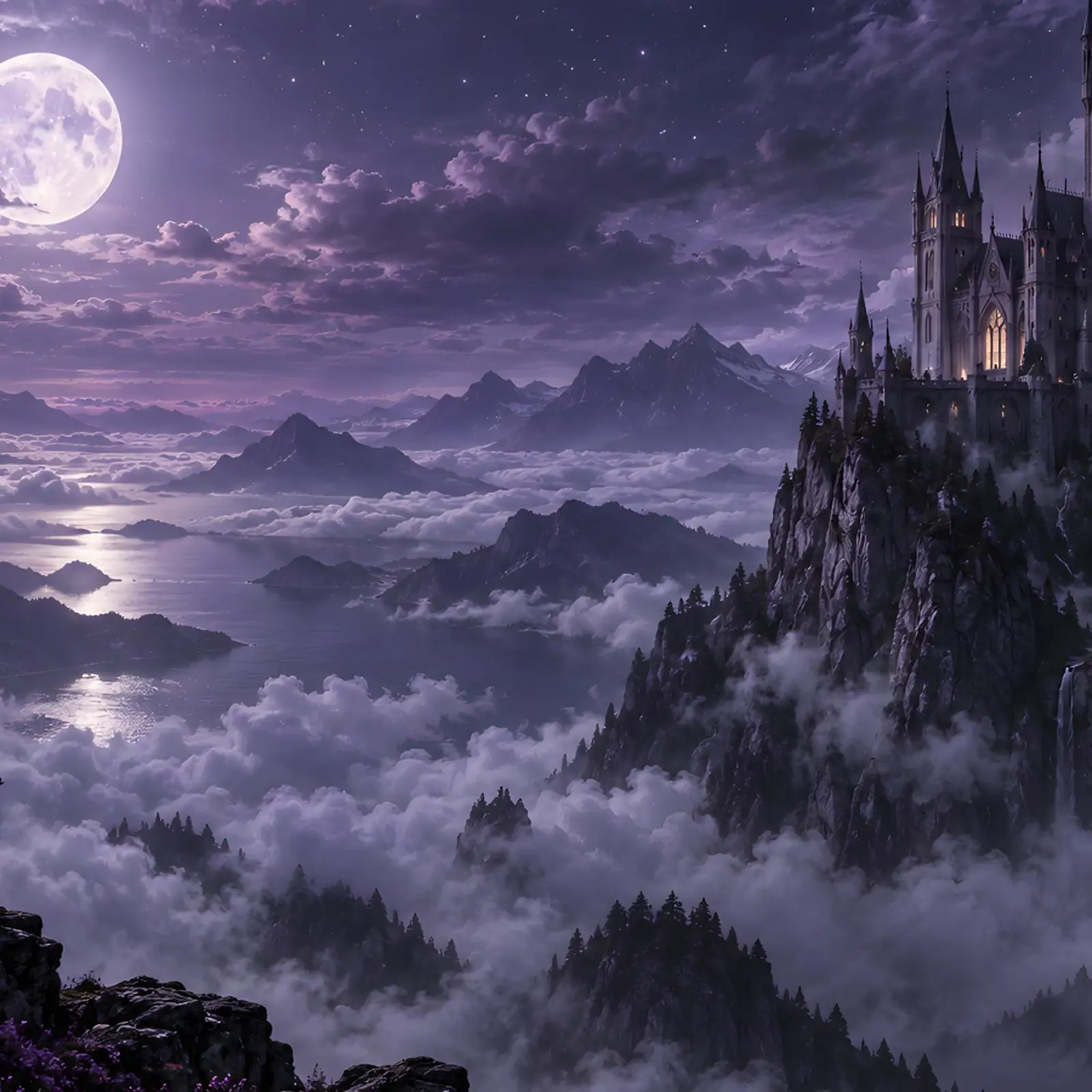 Castle Above the Clouds – 4 Designs, Phone Tablet Desktop 4K preview