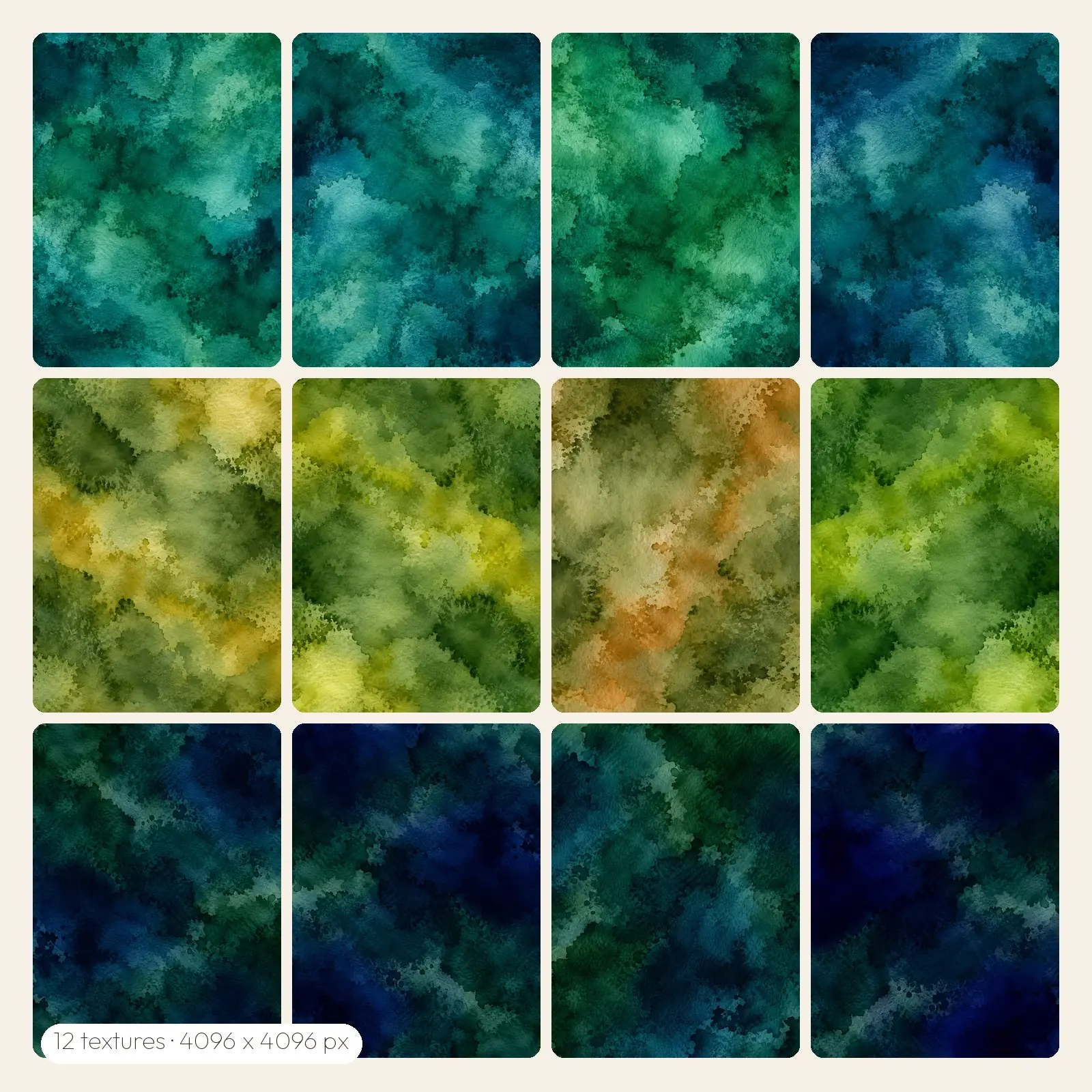 Enchanted Forest Watercolor Washes – 12 High-Res Watercolor Backgrounds, JPG PNG preview