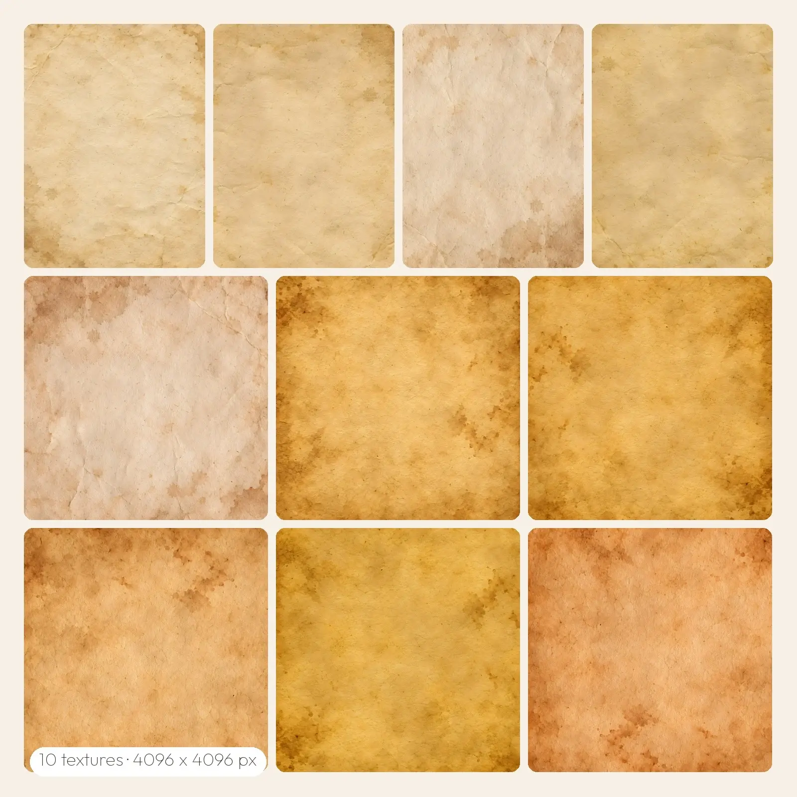Aged Parchment Paper Textures – 10 High-Res Paper Textures, JPG PNG TIFF preview