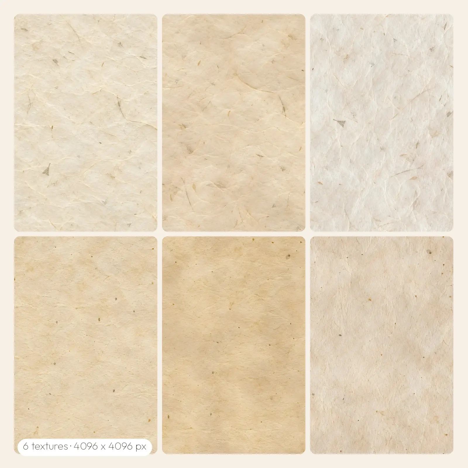 Seamless Vellum and Rice Paper Tiles – 6 High-Res Paper Textures, JPG PNG preview