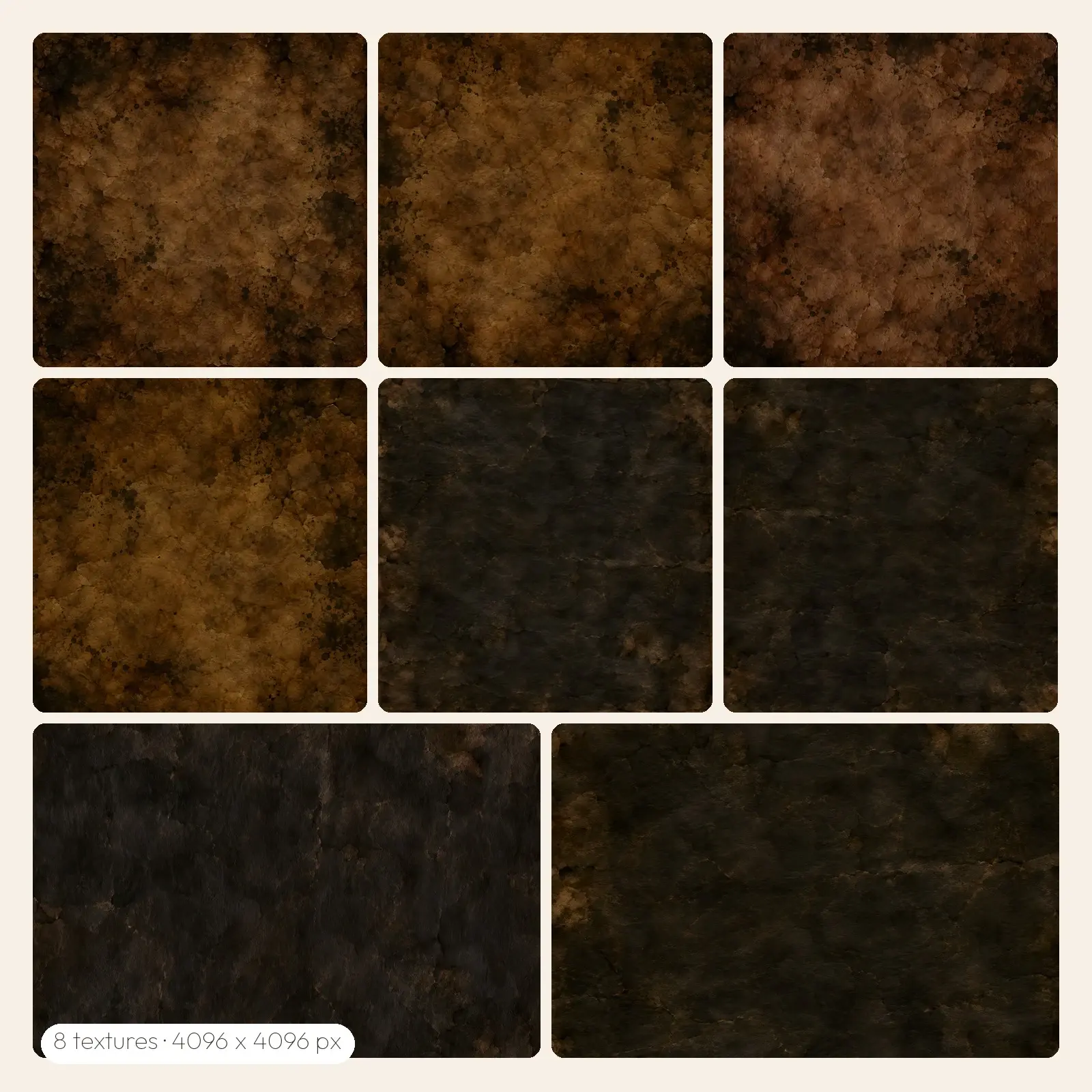 Dark Aged Paper Backgrounds – 8 High-Res Paper Textures, JPG PNG preview