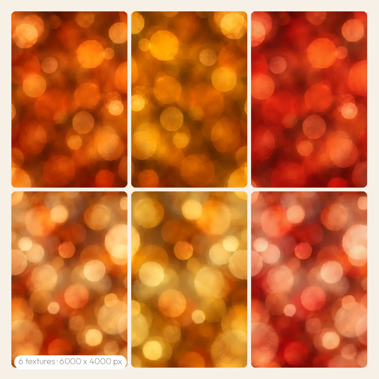Pumpkin Spice Bokeh Lights – 6 High-Res Bokeh Backgrounds, JPG PNG preview