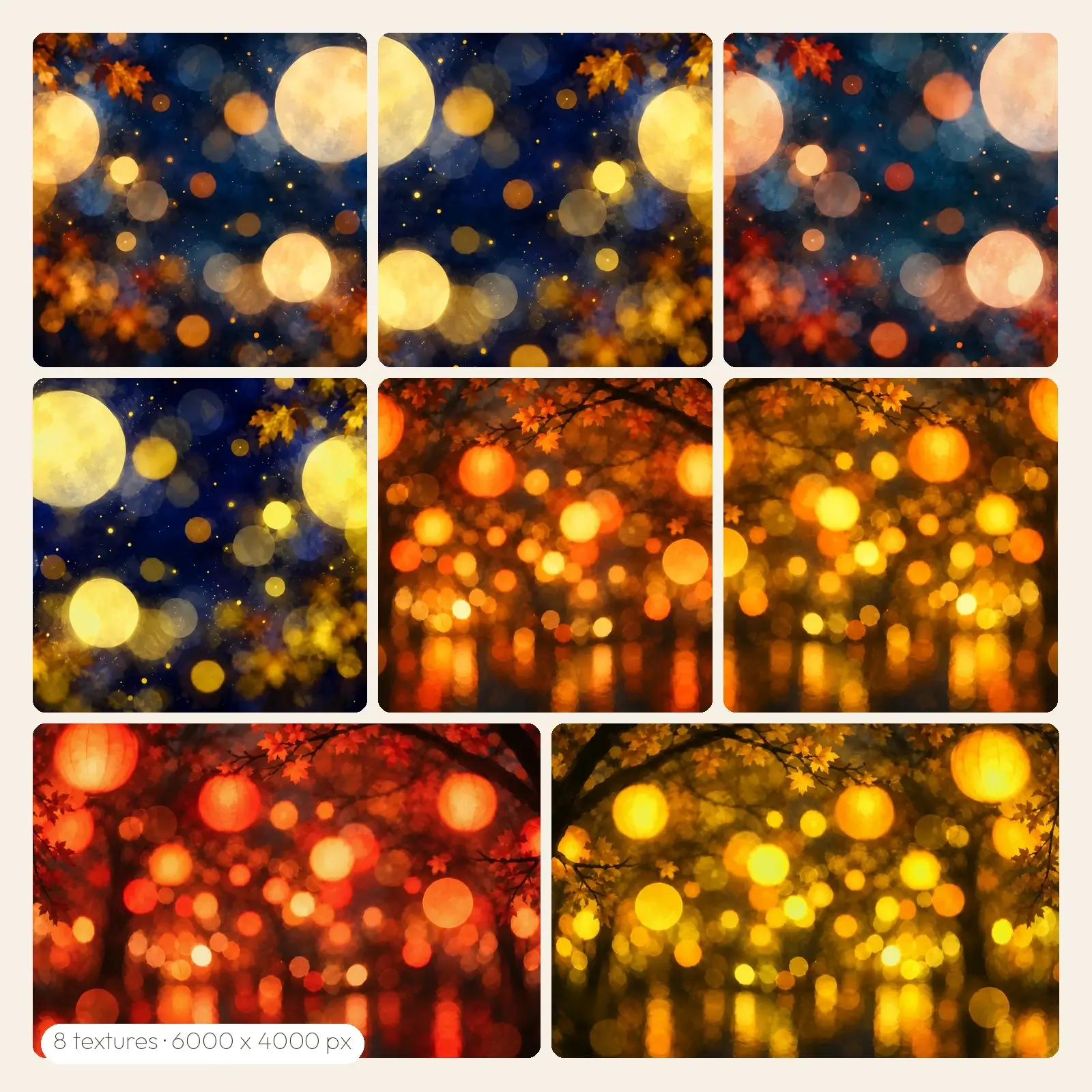 Harvest Moon Bokeh Backgrounds – 8 High-Res Bokeh Backgrounds, JPG PNG preview