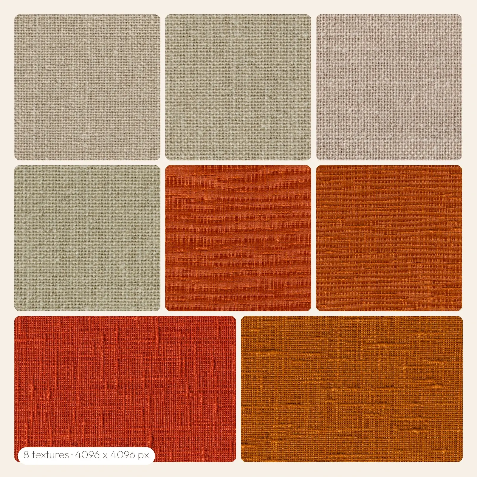 Autumn Linen Fabric Textures – 8 High-Res Fabric Textures, JPG PNG TIFF preview