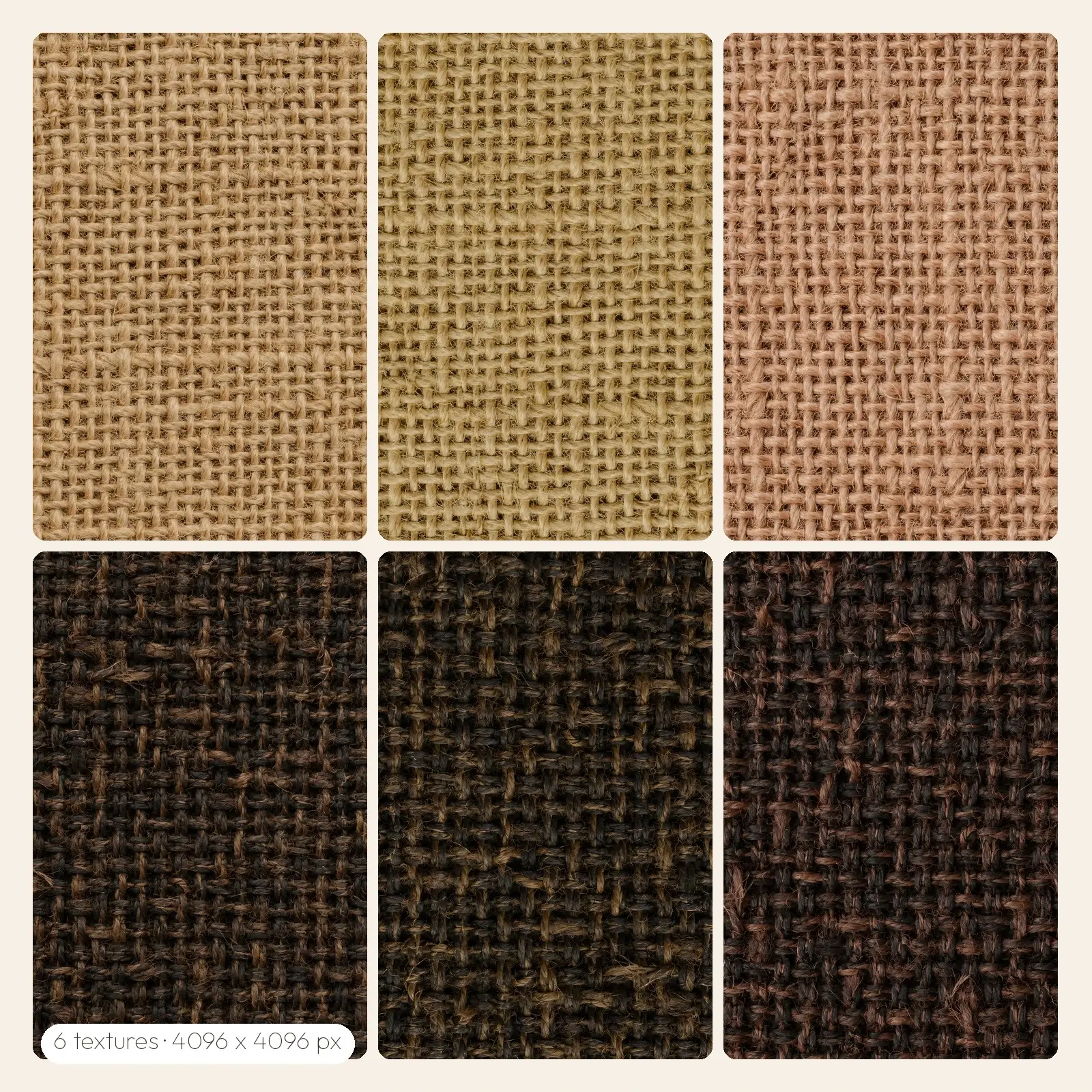 Burlap and Hessian Fabric Textures – 6 High-Res Fabric Textures, JPG PNG preview