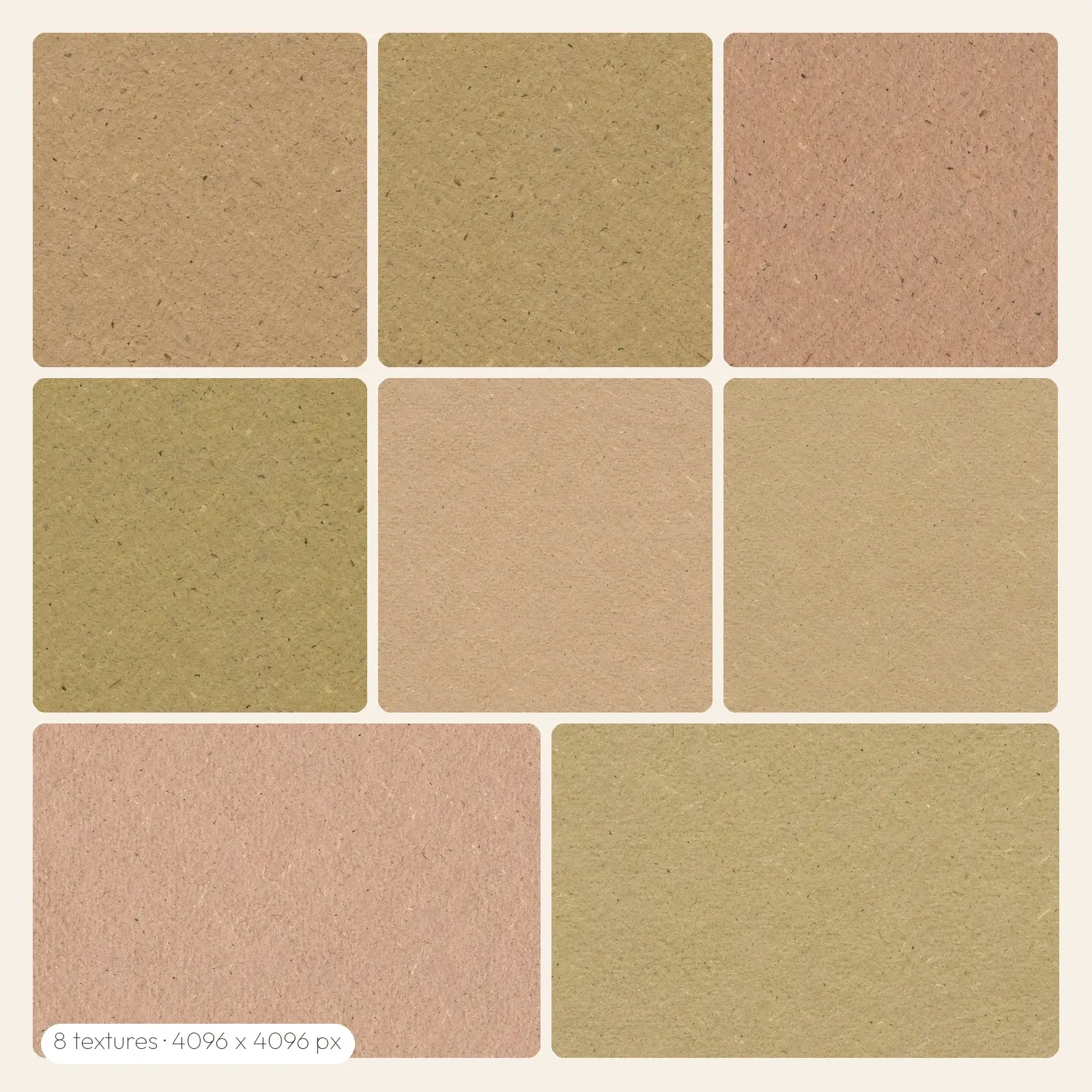 Seamless Kraft Paper and Cardboard Tiles – 8 High-Res Surface Textures, JPG PNG preview