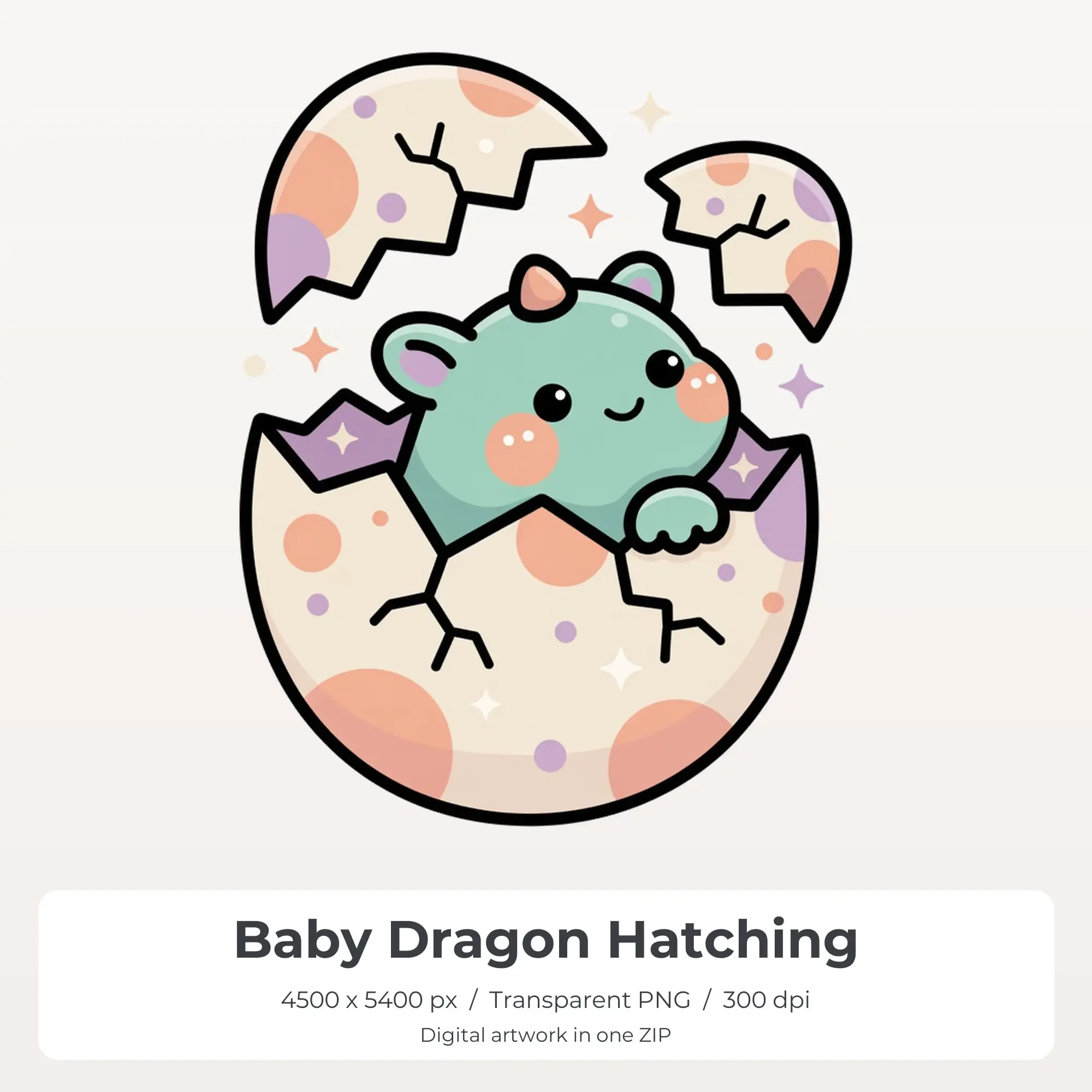 Baby Dragon Hatching Sublimation Design PNG for Shirts preview