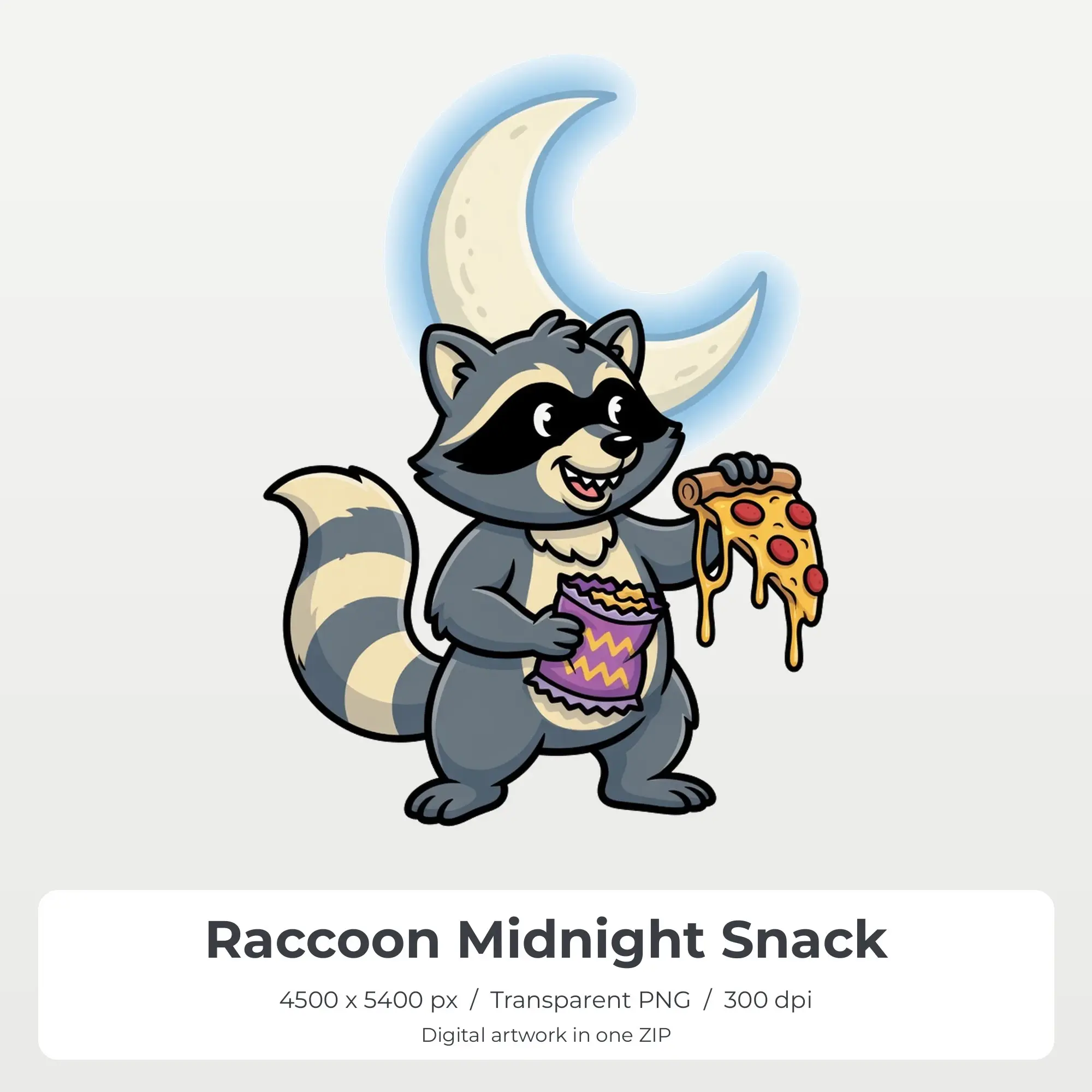 Raccoon Midnight Snack PNG - Shirt Sublimation Design preview