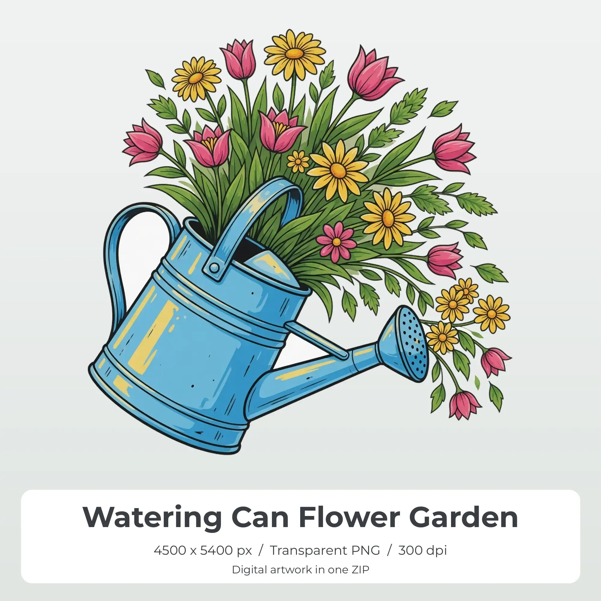 Watering Can Flower Garden Sublimation Design PNG for Shirts preview